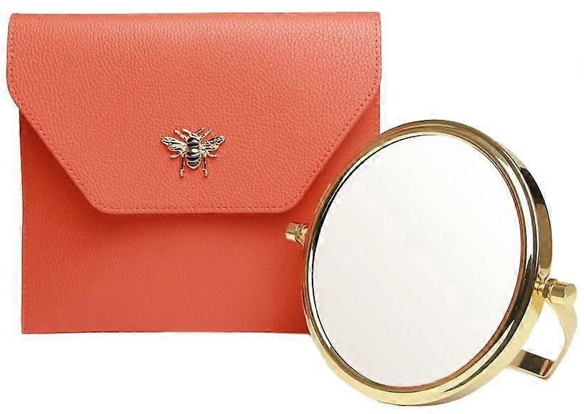 Alice Wheeler London Travel Mirror and Case - Orange