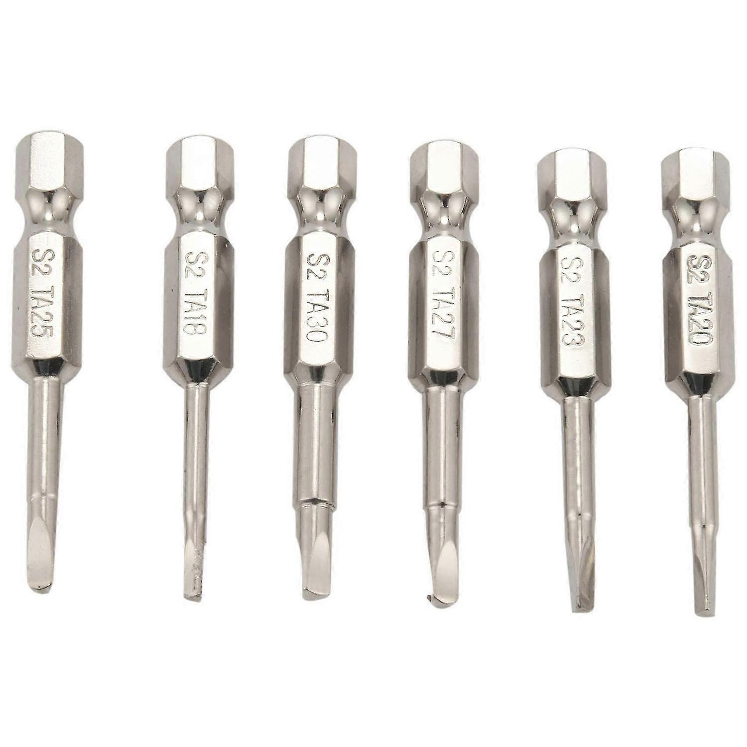 6Pcs S2 Steel Triangular Screw Bits Magnetic Screwdriver Bit Anti Triangle Screw Head 1.8/2/2.3/2.5
