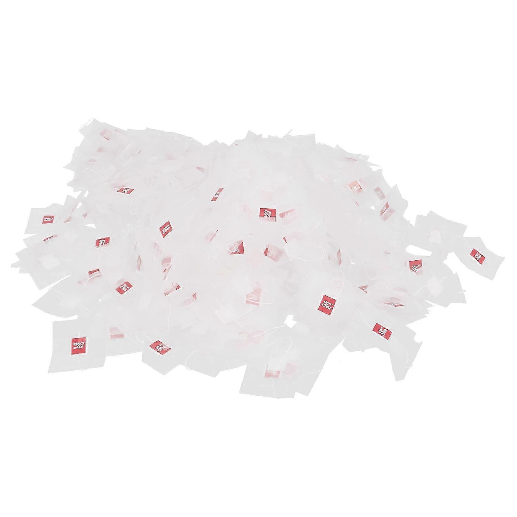 1000 Pack of 5.5 x 7cm Nylon Tea Bag Filters with Single String Label and Transparent Empty Tea Bags