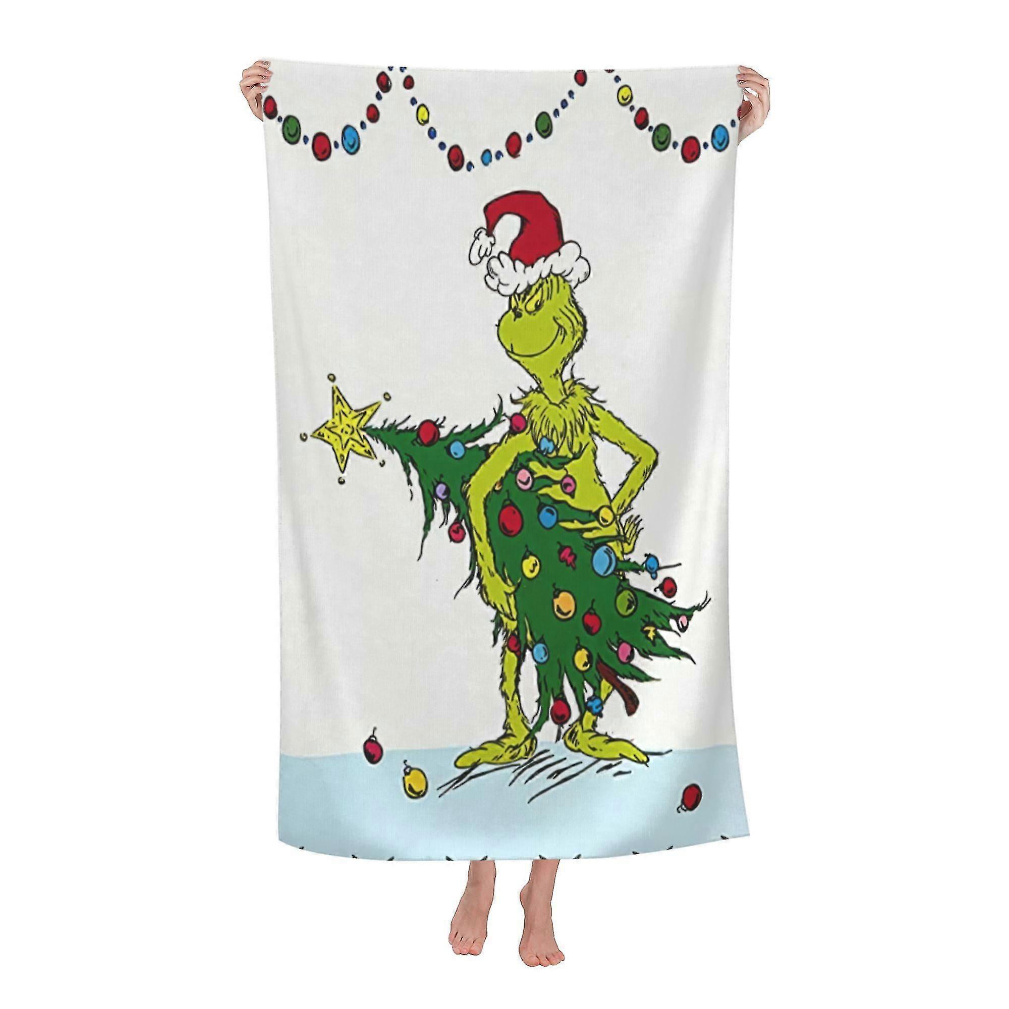 The Grinch Beach Towel, Large Microfiber Bath Towel #74h5