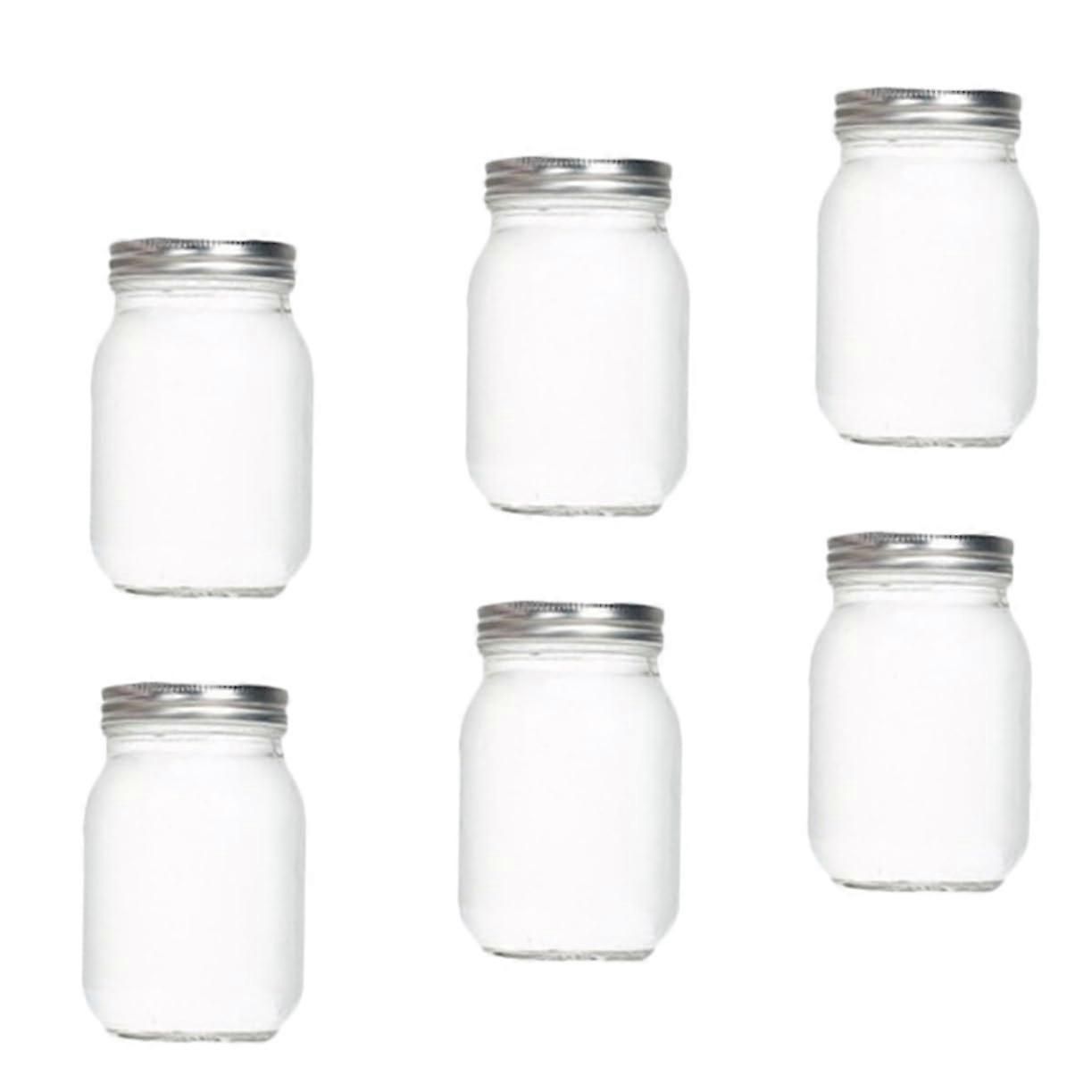 500ml Airtight Glass Food Storage Containers Set of 6 with Lids for Jam Canning and Dried Fruit Storage Jars