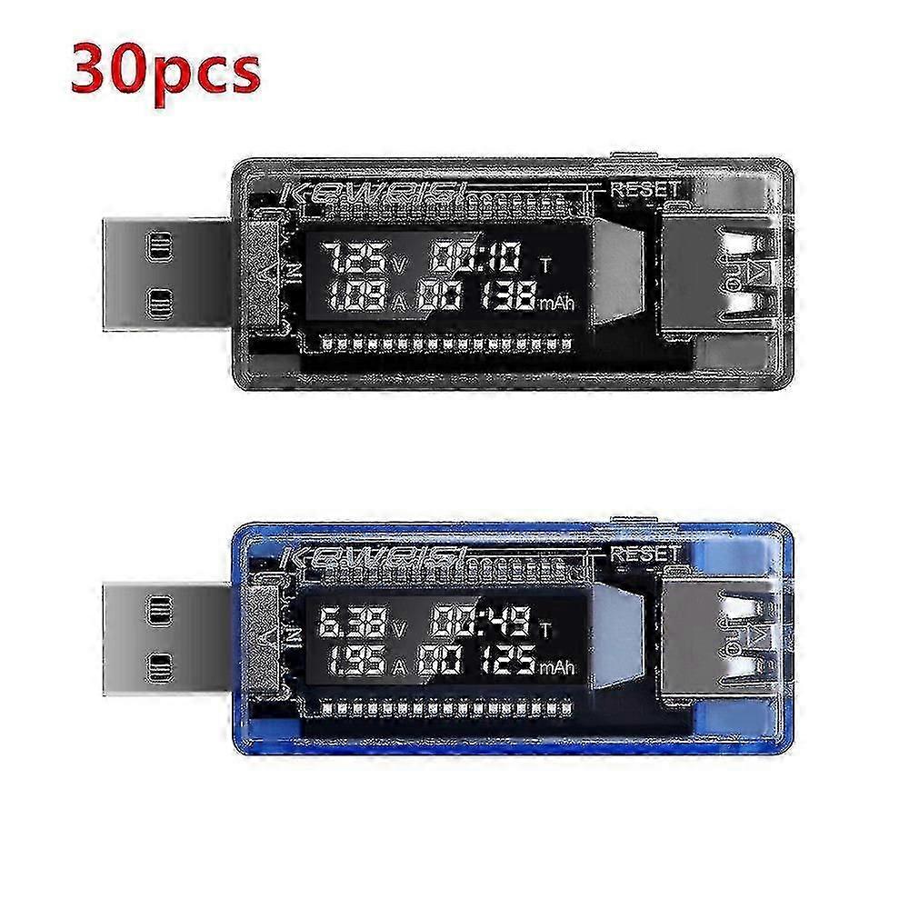 30pcs Usb Tester Current Voltage Charger Capacity Tester Volt Current Voltage Meter Mobile Power Detector Battery Test Wholesale
