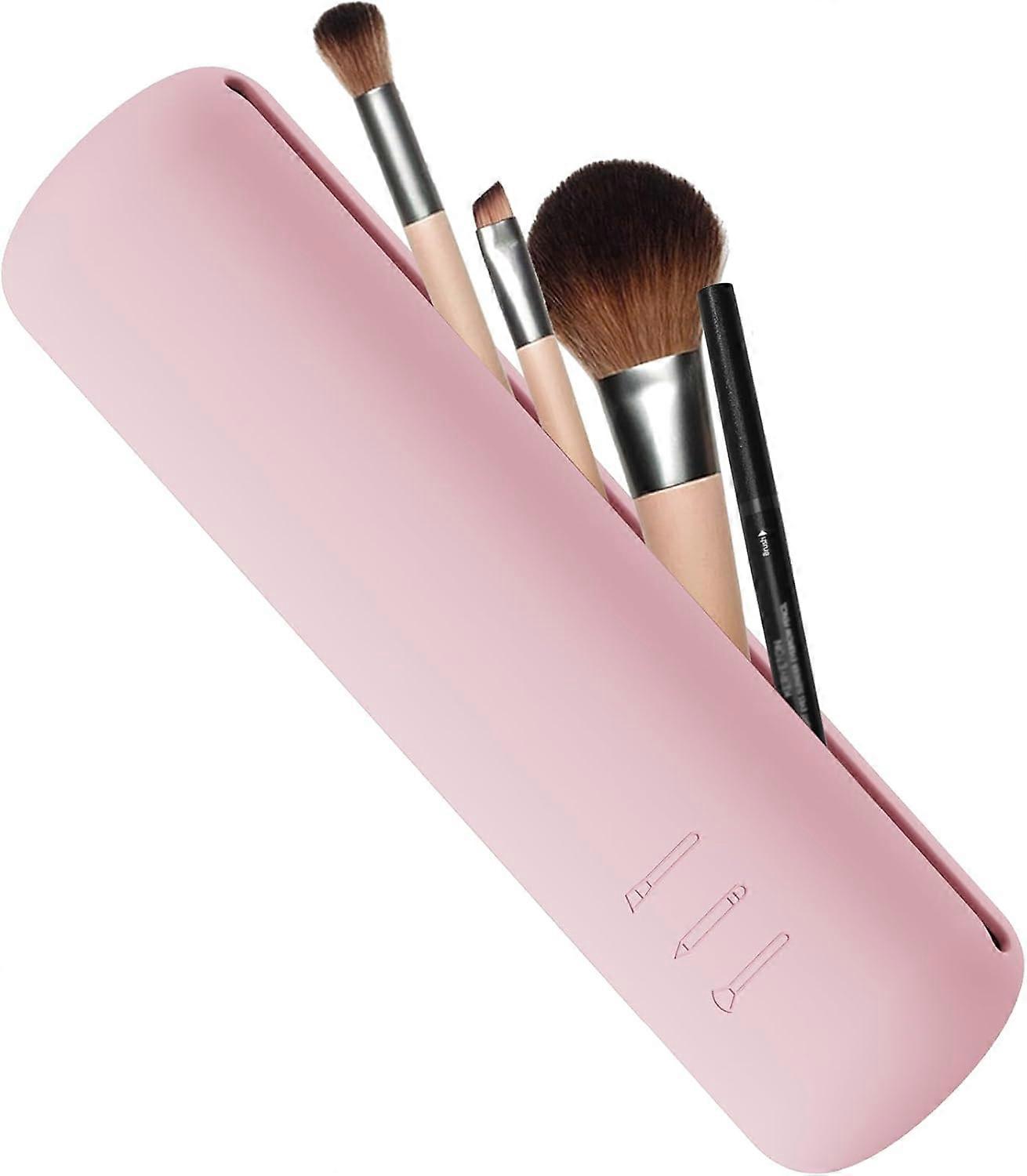 Magnetic silicone makeup brush holder-pink