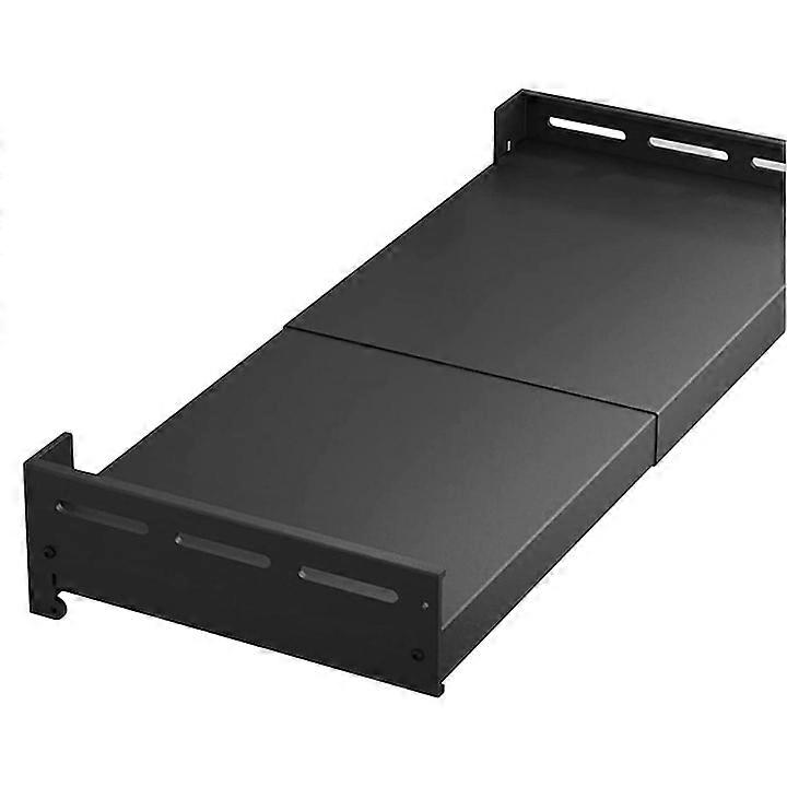 Support mural pour four à micro-ondes Jormftte, extensible, noir, 50-65x39,5cm