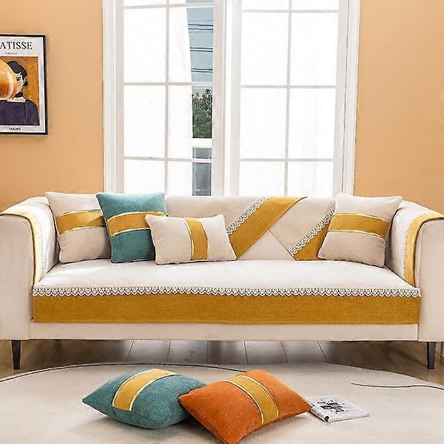 Chenille New Sofa Cushion Jacquard Non -Slip Cushion Universal High Quality Sofa Cover Backrest Towel All -Inclusive Furniture
