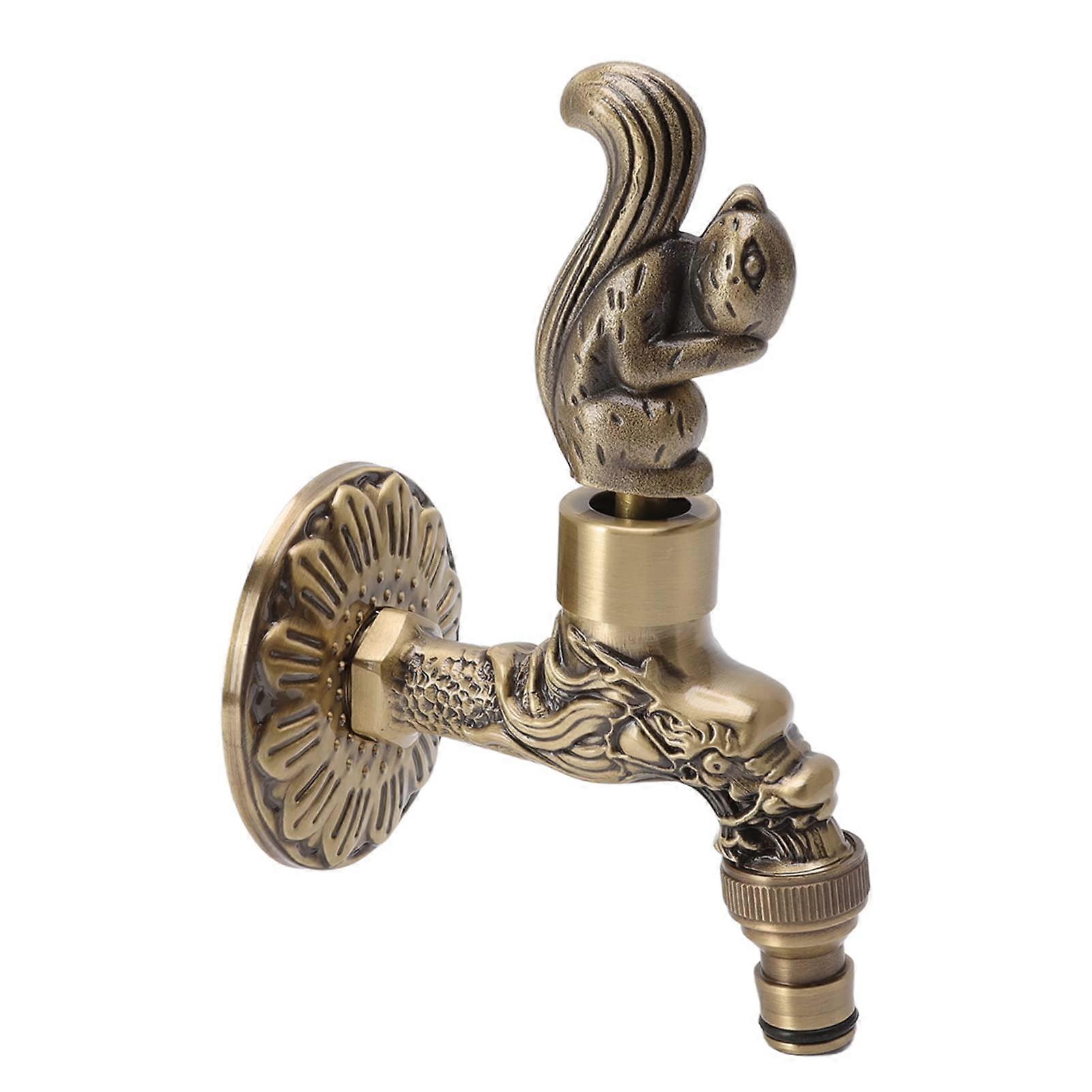 G1/2 Wall Mounted Faucet Brass Material Kitchen Faucet With Vintage Chinese Dragon Pattern And G1/2 Connection