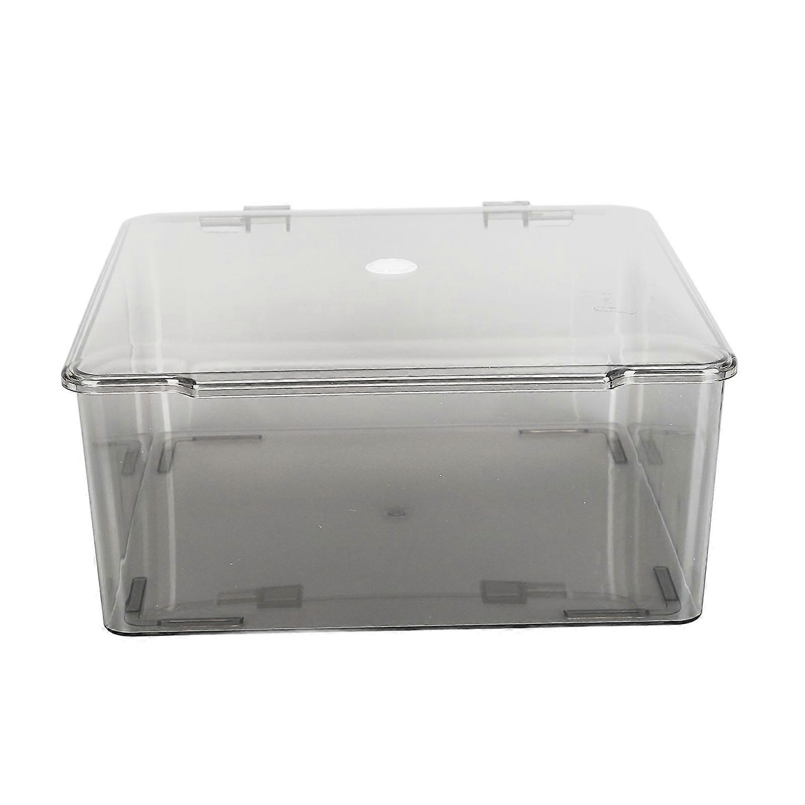 Cosmetic Storage Organizer Box Containers with Hinged Lid Dust Proof Large Capacity Space Saving Clear Plastic Case