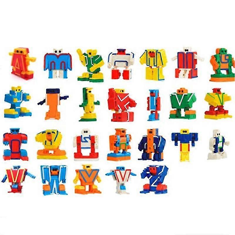 26pcs 英語レターロボット変形アルファベット変換ロボットパズル組み立てロボット教育キッズ 英語を学ぶ