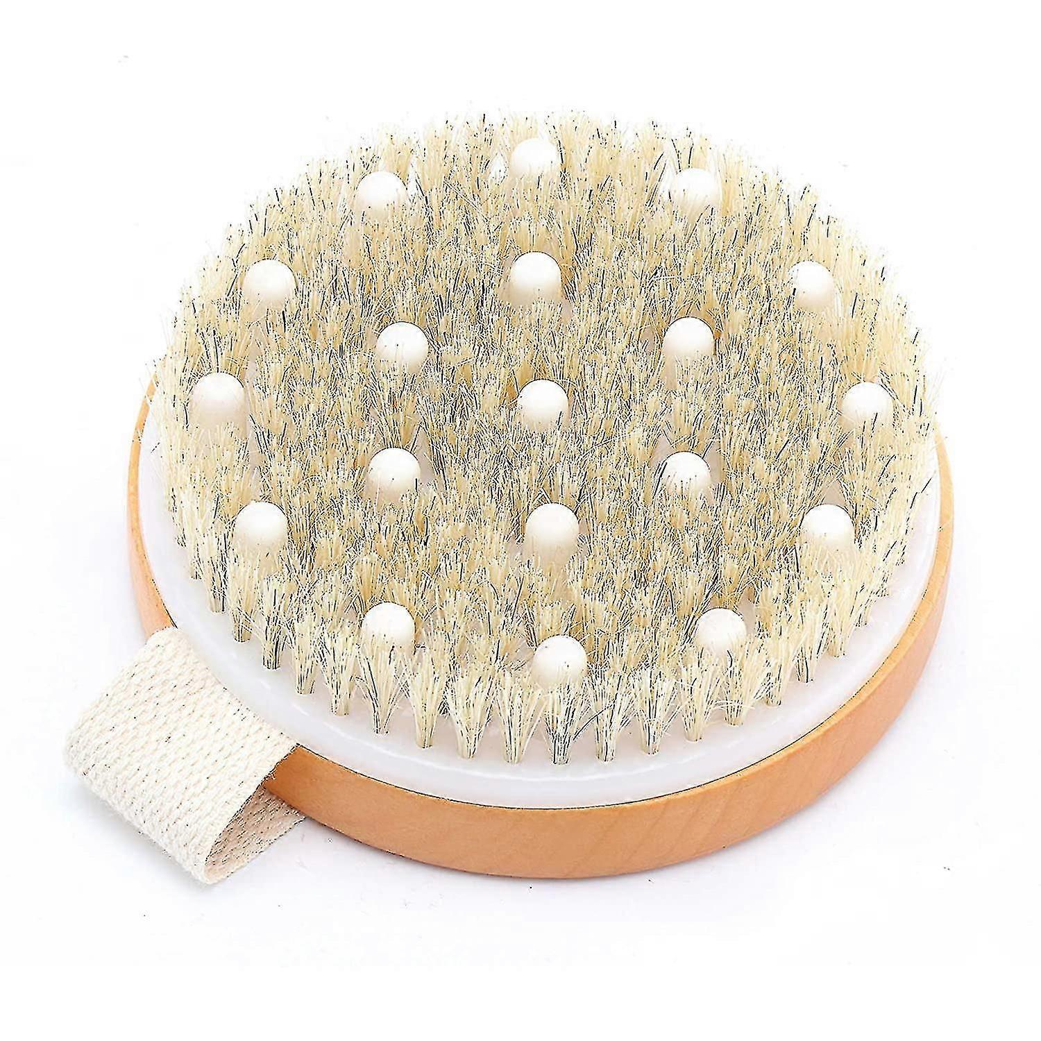 Cepillo corporal de piel seca con mango de madera