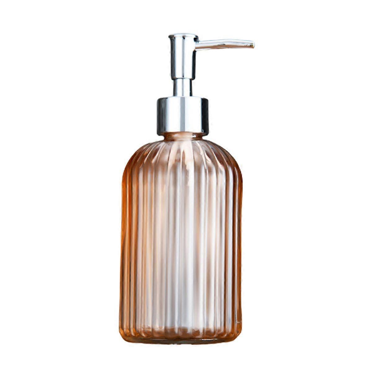 Vertical Striped Soap Dispenser, Refillable Lotion Pump for Bathroom