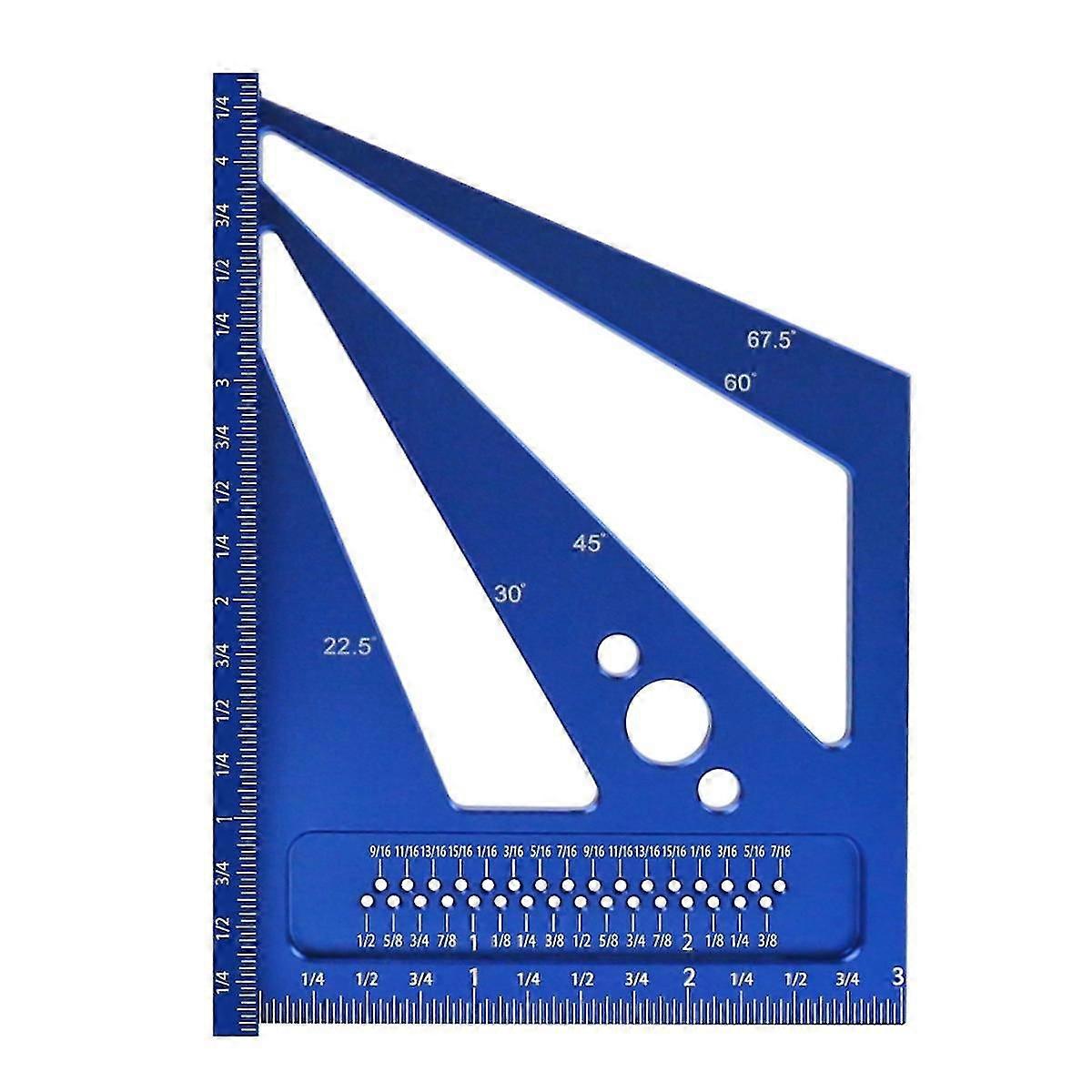 Woodworking Measuring Ruler 22.5/30/45/60/67.5Degree Square Ruler Protractor, For Engineer Carpente