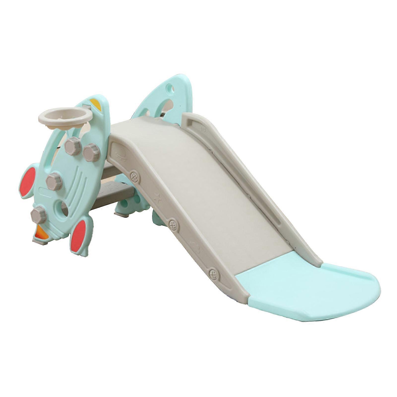 Toddler Slide Plastic Multifunctional Safe Easy to Storage Kids Folding Slide for Indoor Outdoor Light Blue