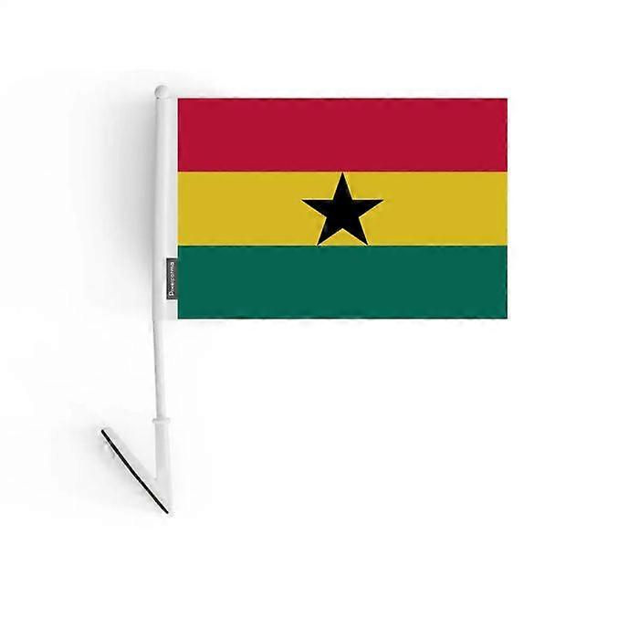 Adhesive flag - Ghana - 14 x 21 cm - Polyester - Lightweight - Double-sided