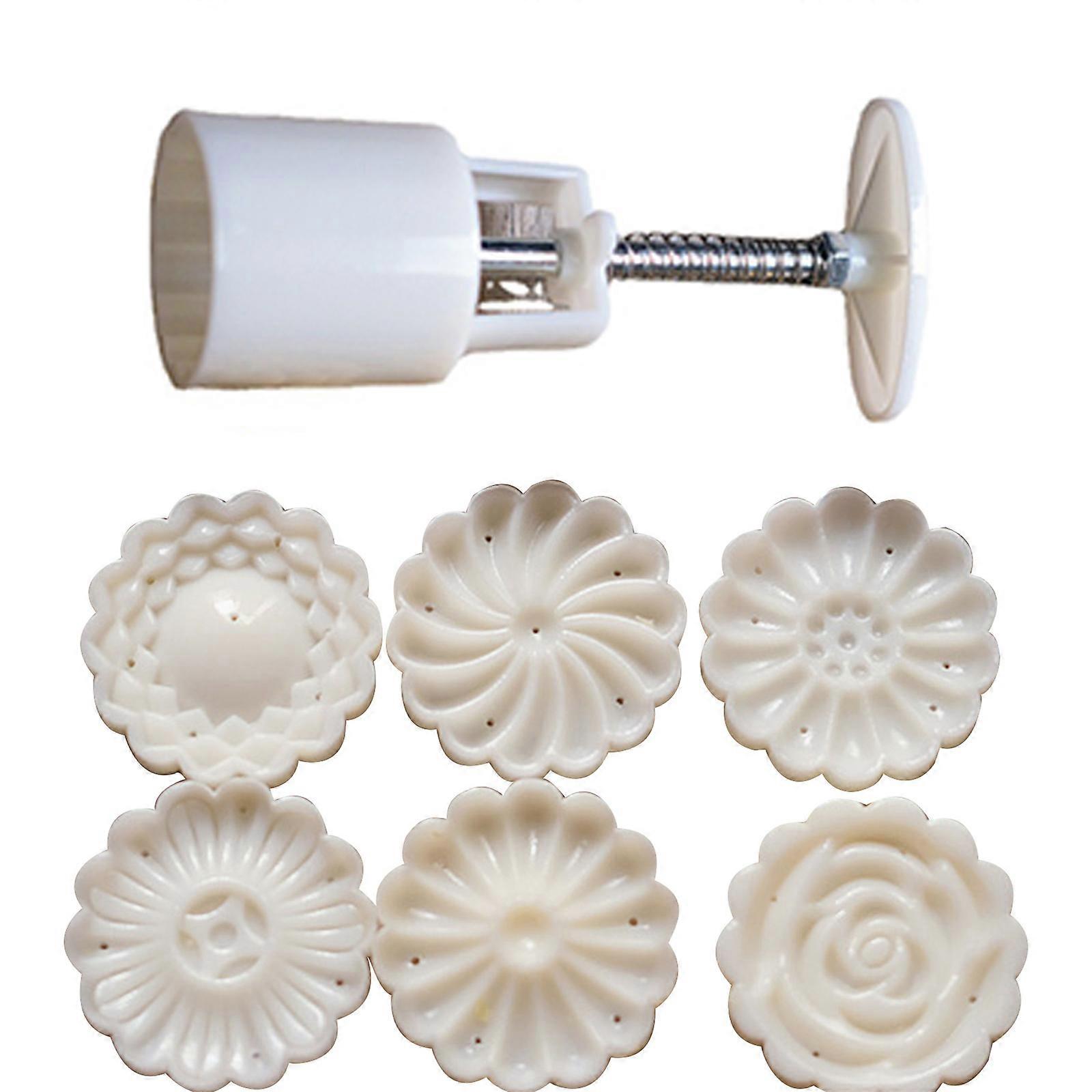 Chrysanthemum Moon Cake Mold Household Mung Bean Cake Model Printed with Embossed Ice-skin Pastry Baking Grinding Tool Multicolor