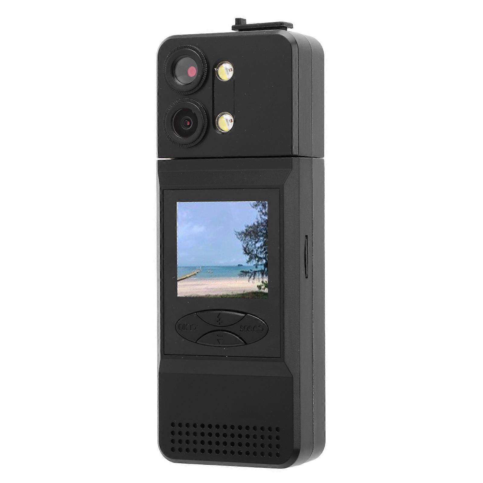 Wearable Camera with 32G Small Memory Card Back Clip Magnetic 1.5 Inch IPS HD Screen 180° Rotating 2K 3000mAh Body Worn Camera for Cycling 