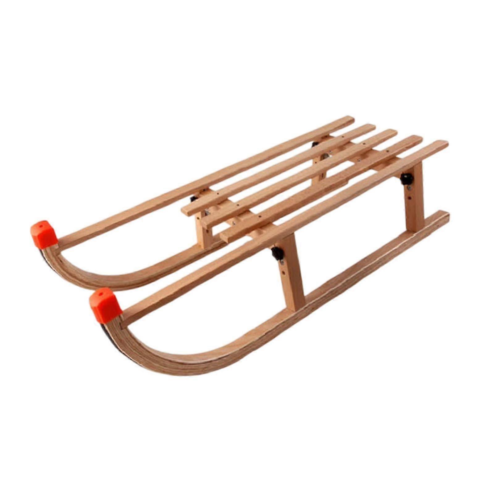 Foldable Wooden Snow Sled for Outdoor Skiing and Sand Sliding