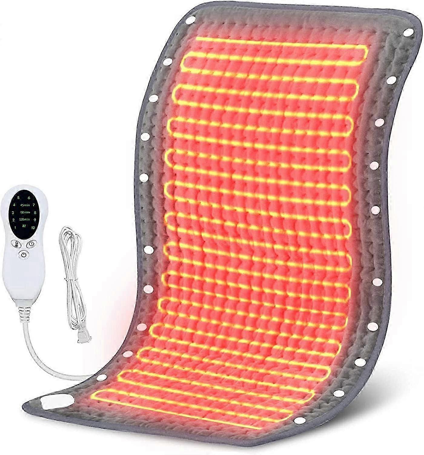 Coussin chauffant 2 en 1 avec 10 réglages de température réglables et minuterie pour le confort et la détente