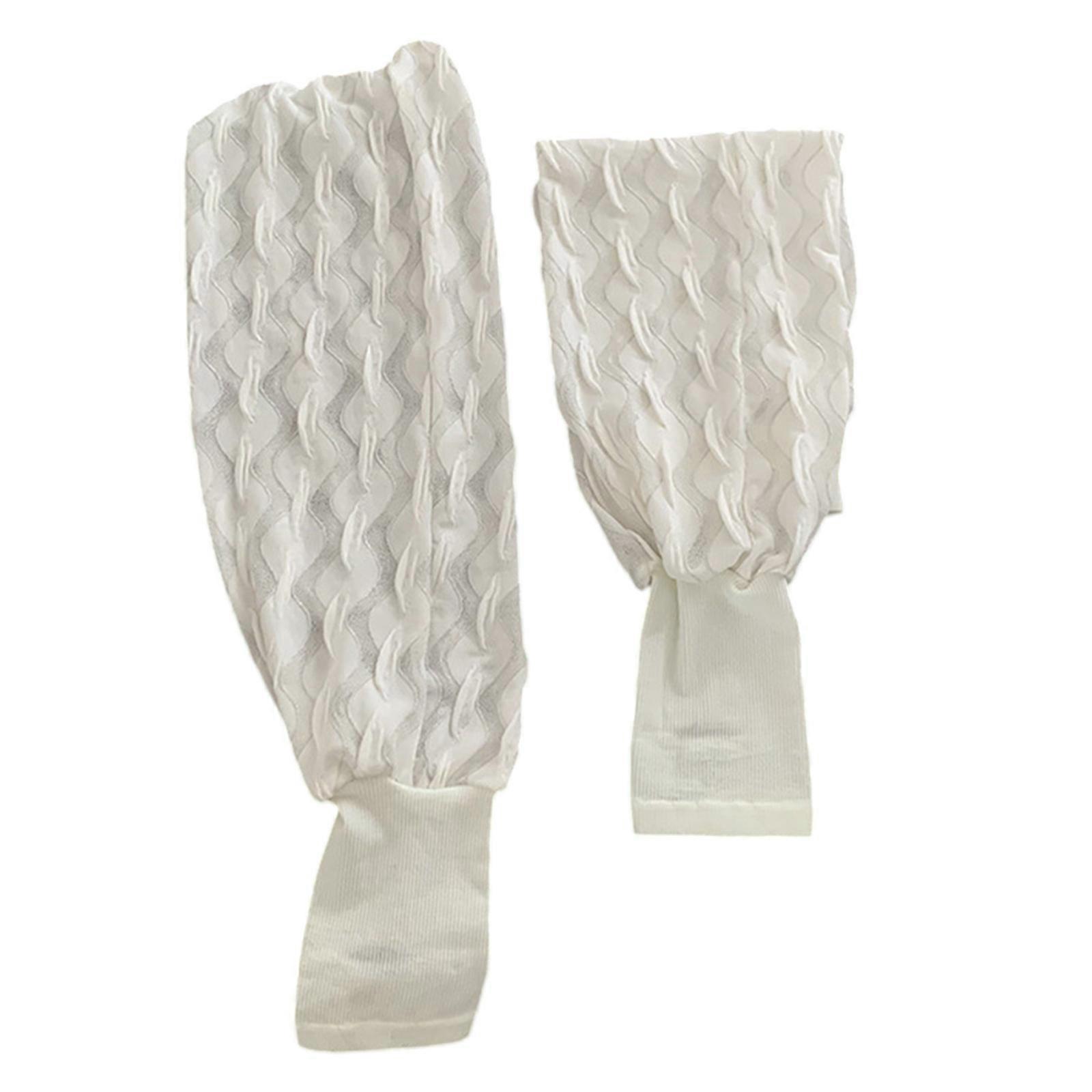 Sun Shielding Cooling Arm Sleeves Breathable Arm Coverage Gloves for Comfortable and Durability of Outdoor Activity White