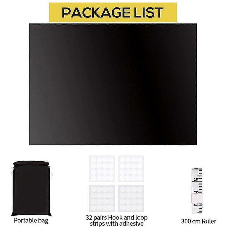 Blackout Curtain Removable Light Blocking Darkest Window Cloth Cover DIY Portable Travel Sunshade Summer Sun Protection