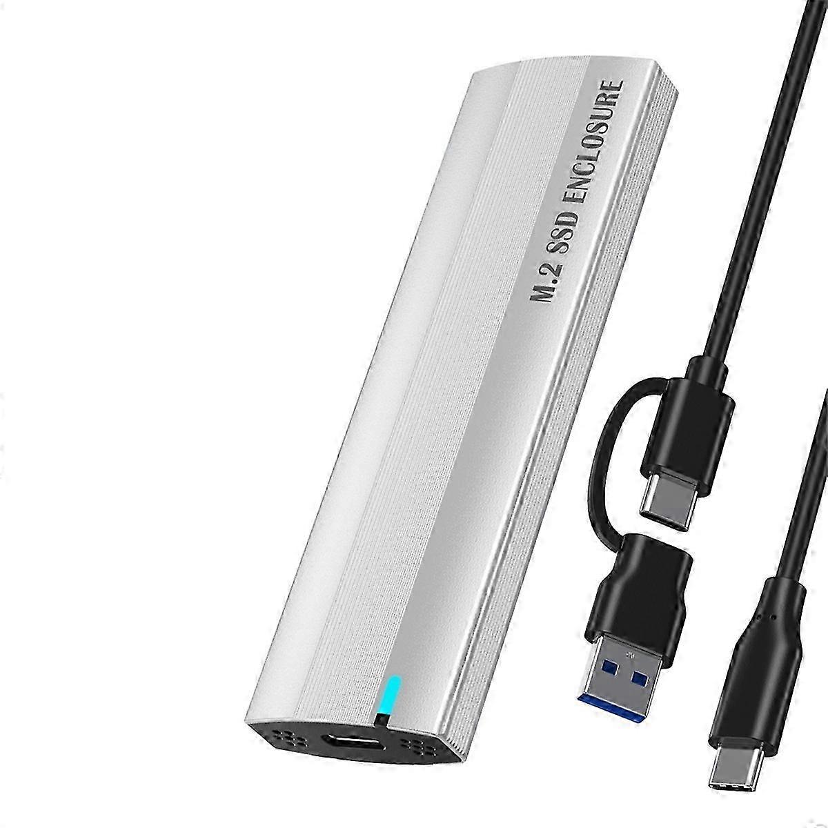 M.2 Hard Drive Enclosure NGFF Dual Protocol TypeC Mobile Hard Drive Enclosure SATA SSD Solid State to USB