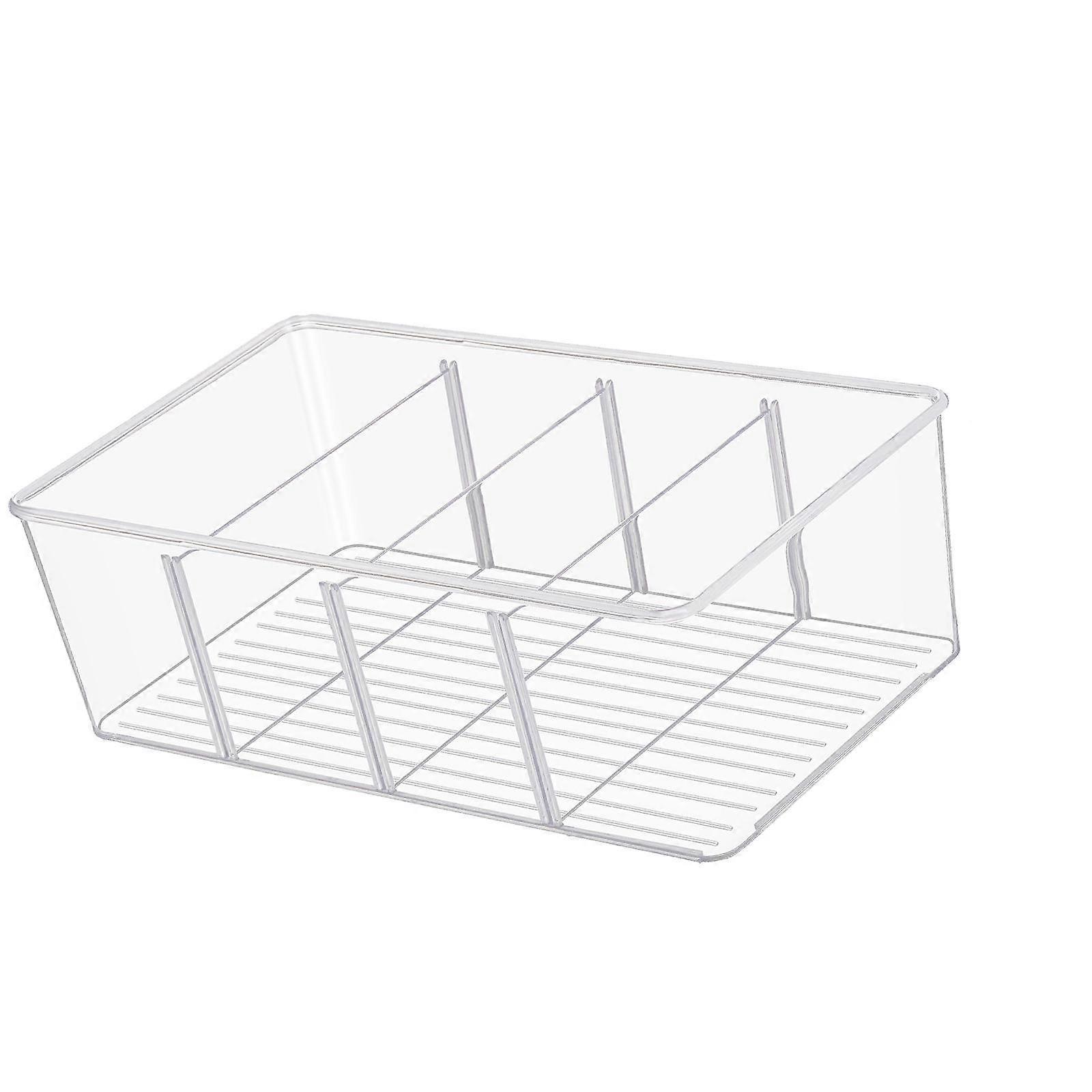Divided Organizer Bin tea Box for Fridge Window with Lid