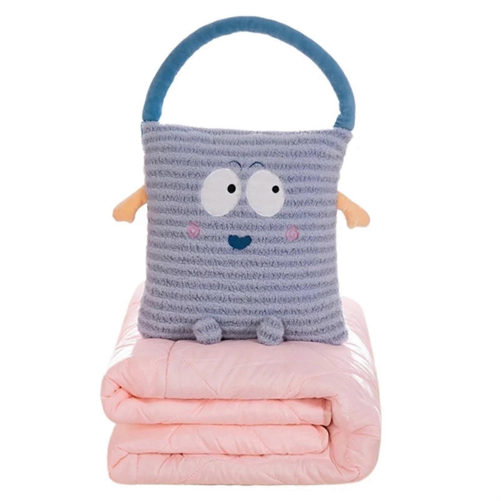 Travel blanket 1 piece handkissing blanket 2in1 kissing blanket soft warm and soft suitable for every soft bedding decoration (Blue, L) L Blue