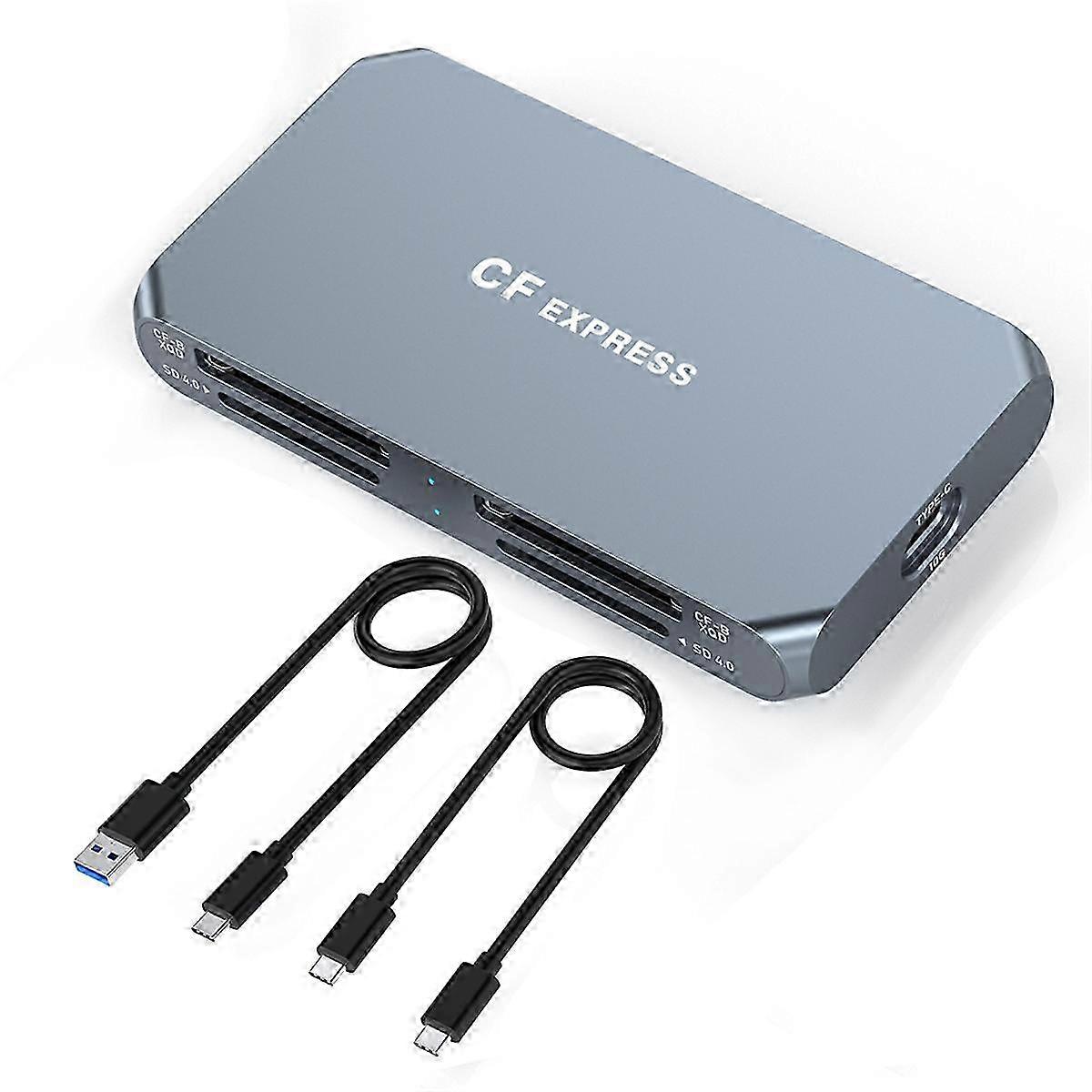 Multifunction XQD Data Card Box Customized Camera SD Memory Card Reader CFe-TypeB Card Reader ManufSilver Grey SZRH