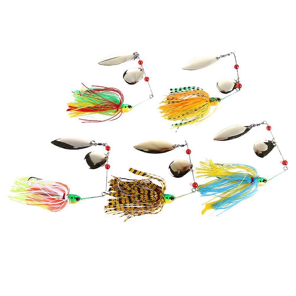 Fishing Baits Hook Hard Lures Assorted .7*1.7CM Spinner Bait Swimming Layer Fishing 5Set