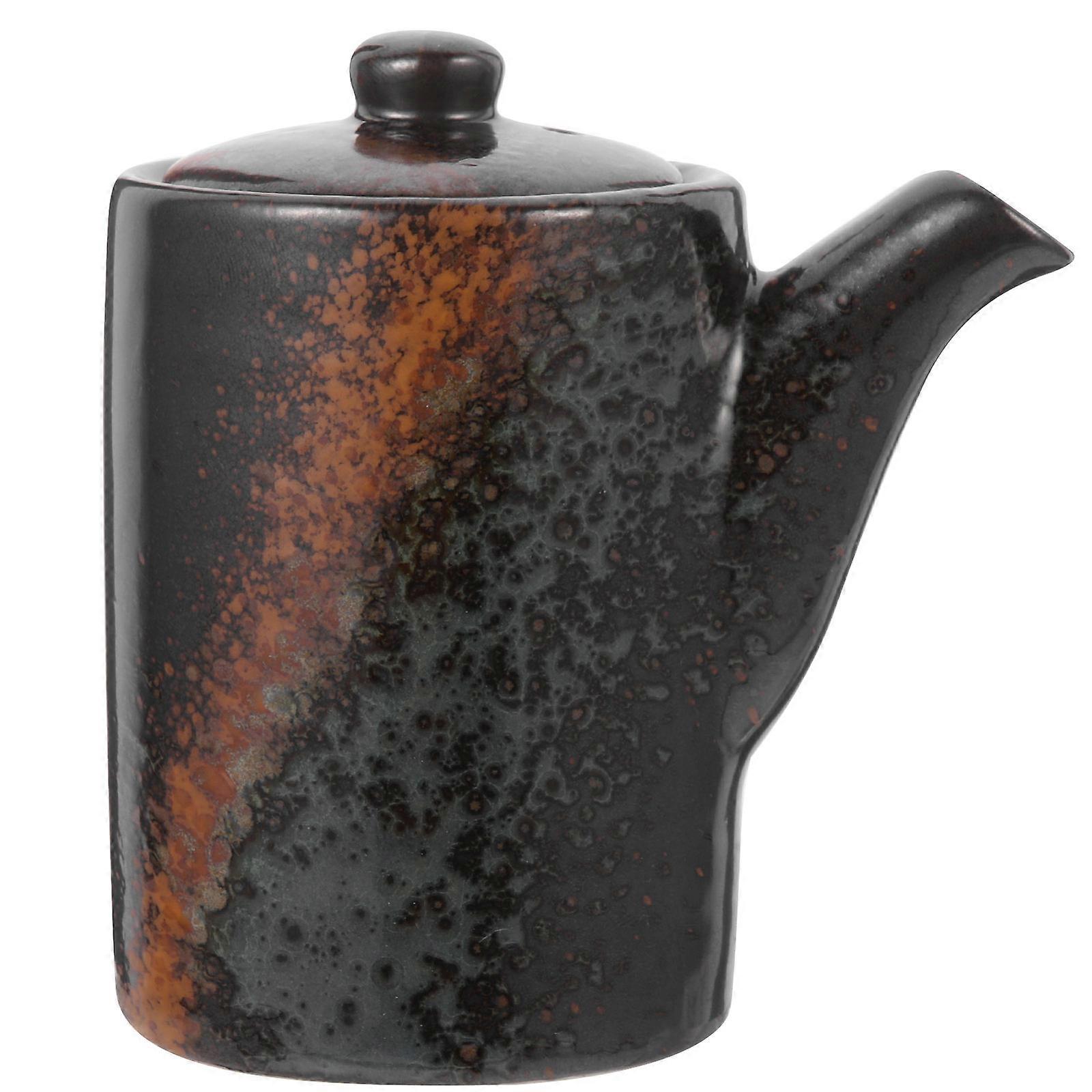 Porcelain Soy Sauce Dispenser Ceramic Sauce Container Restaurant 11.00X10.00X6.50CM 200ML Keep Clean 1Set