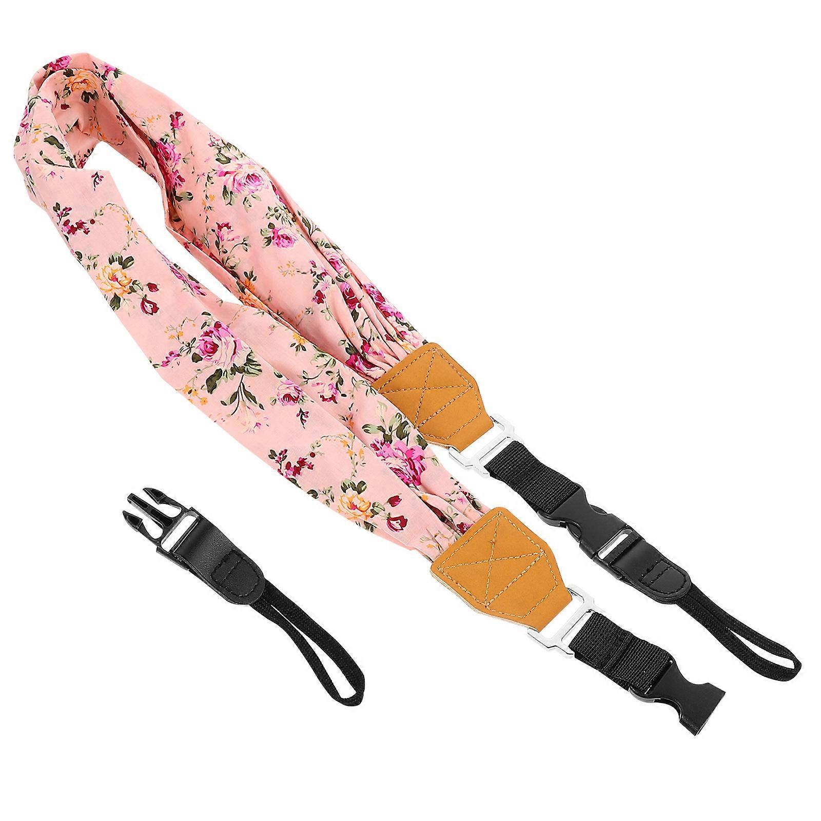 Floral Pattern Cotton Scarf Camera Sling Strap Shoulder Neck Belt for DSLR Cameras – Durable Slip Resistant Design for Photographers and Photography