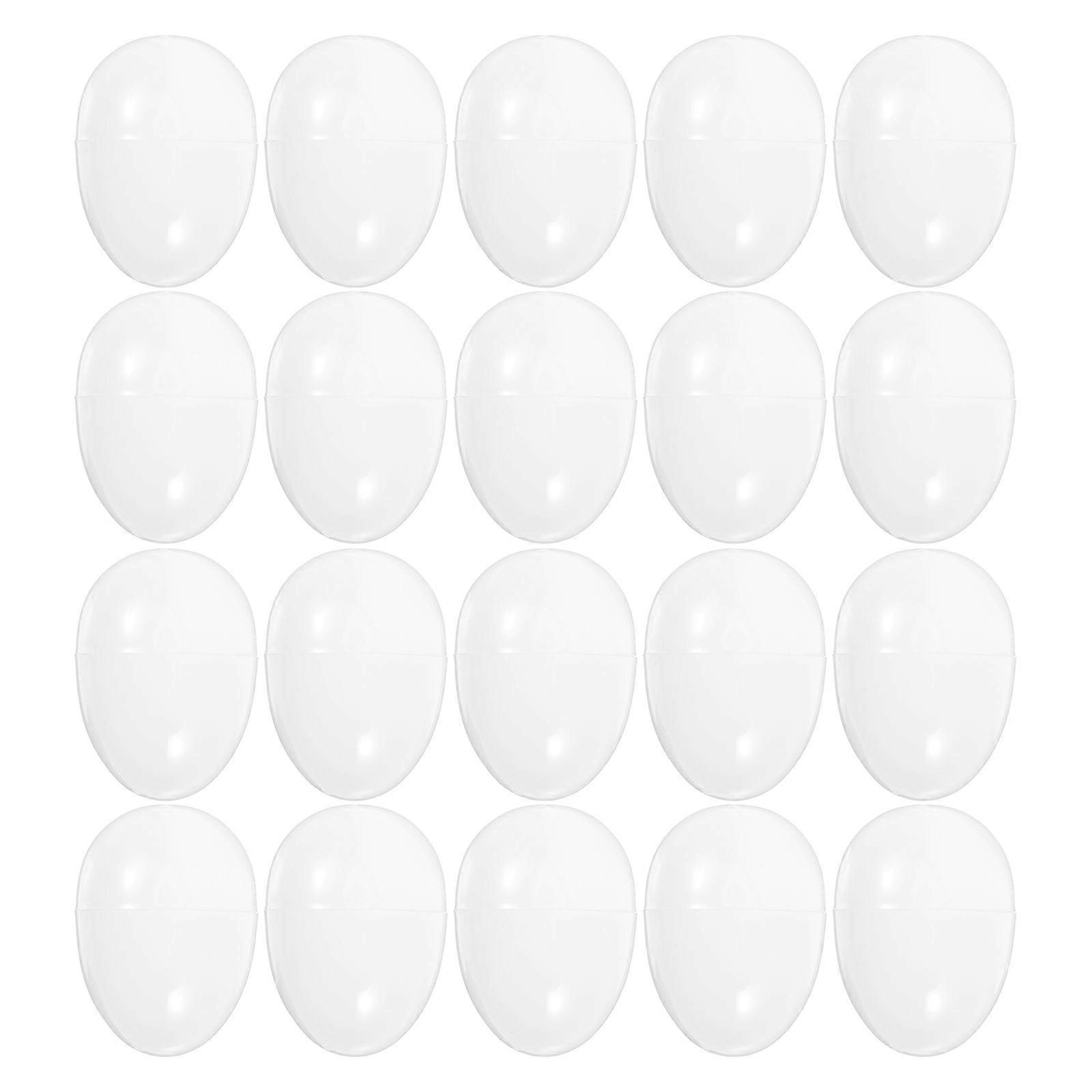 20pcs Openable White Easter Eggs for Crafts, Blank Paintable Faux Eggs for DIY Easter Decorations, Creative Projects & Imagination Development