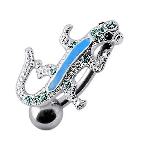 Ss Fancy Jewelled Lizard Dangling Navel Ring