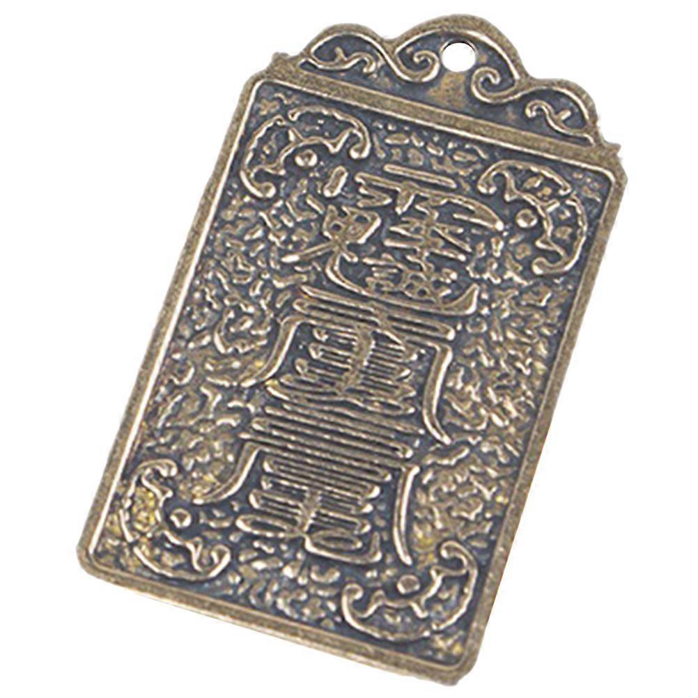 Keyring Token Pendant Taisui Decor Copper Alloy Keychain Decorative Oval Shape Festivals Daily Wear 1Pack