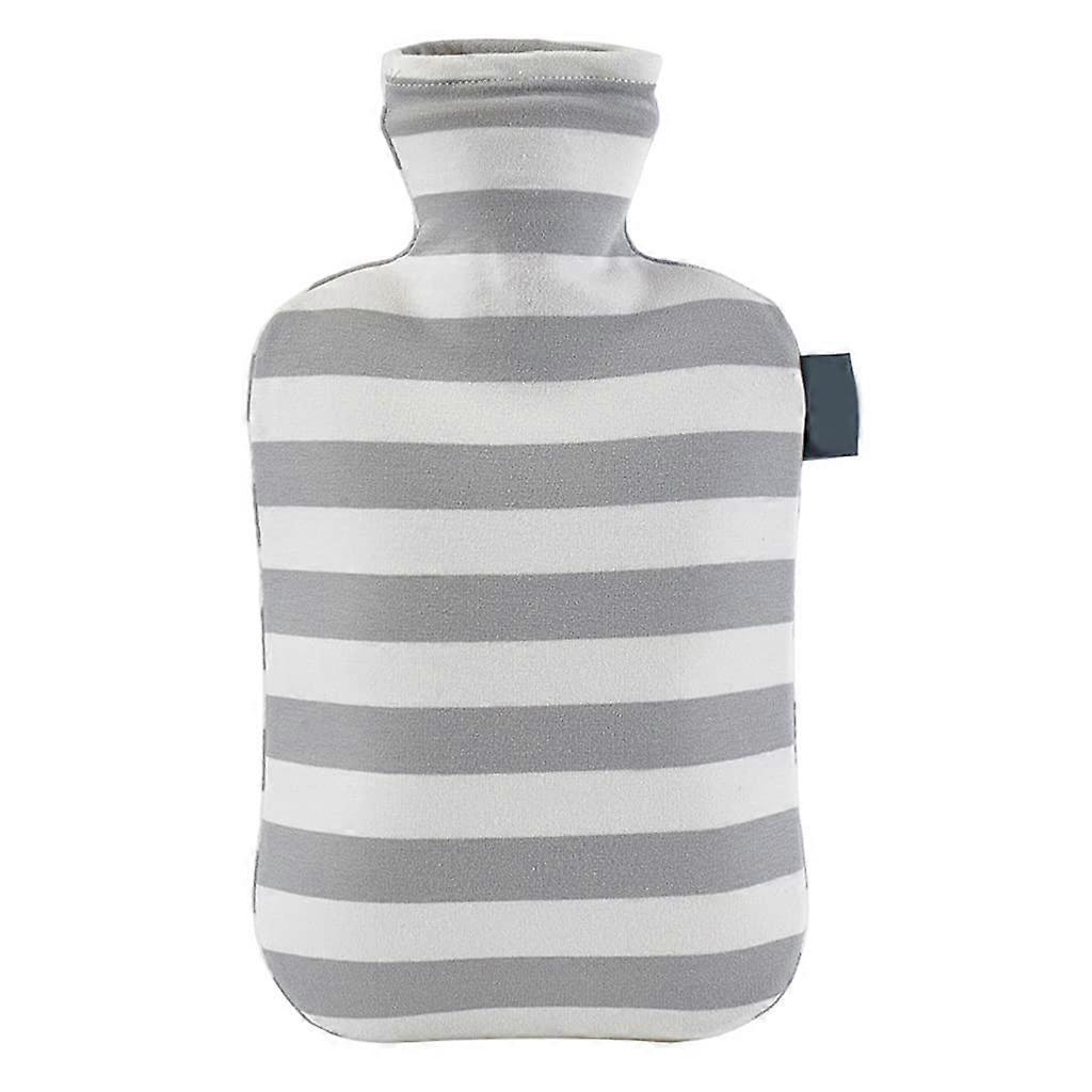 Thermos bottle with striped print, portable, explosionproof, Winter, reusable, hand and foot warmer Gray