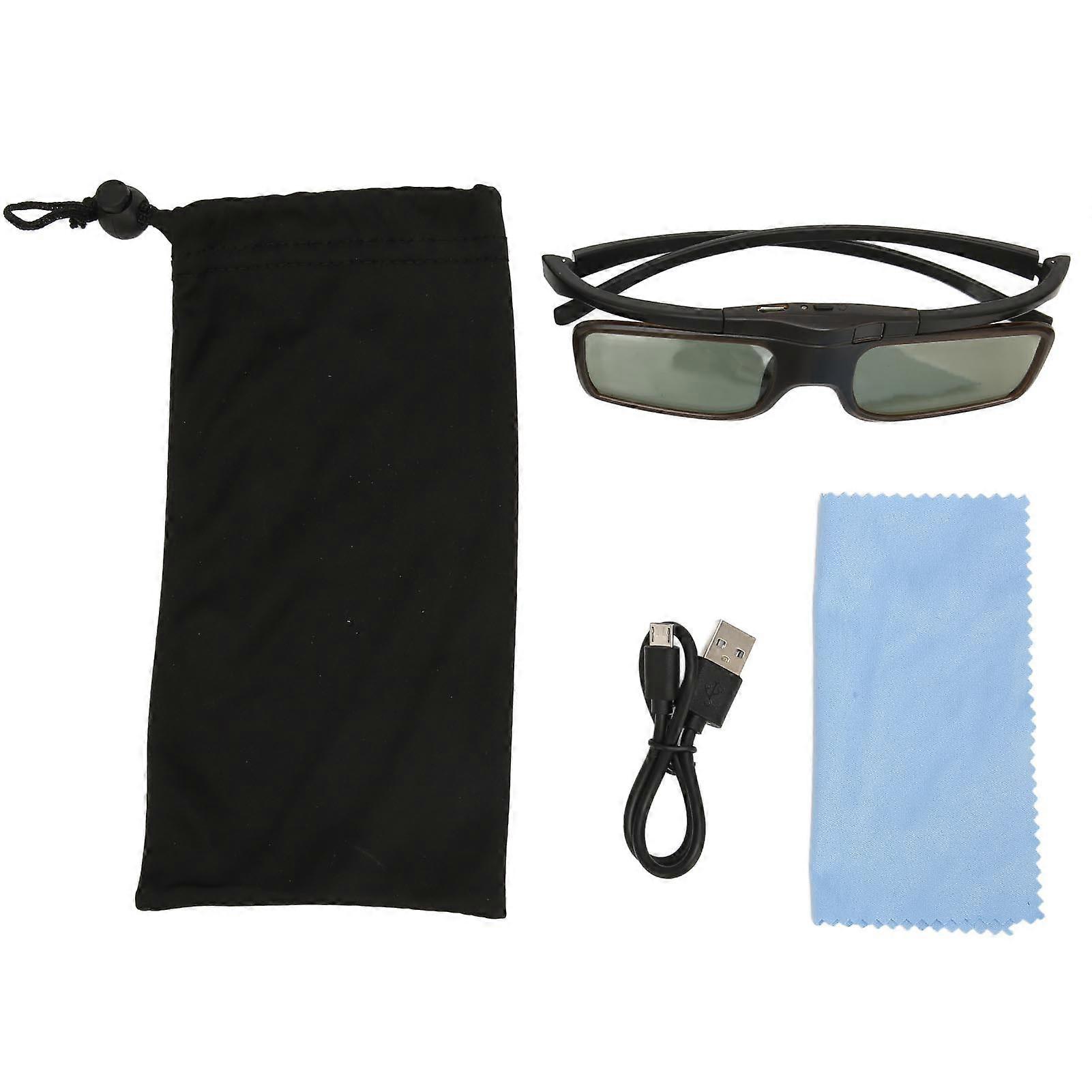 3D Glasses 96‑144HZ High Light Transmittance Rechargeable DLP Link 3D Active Shutter Glasses for 3D Projectors WX60