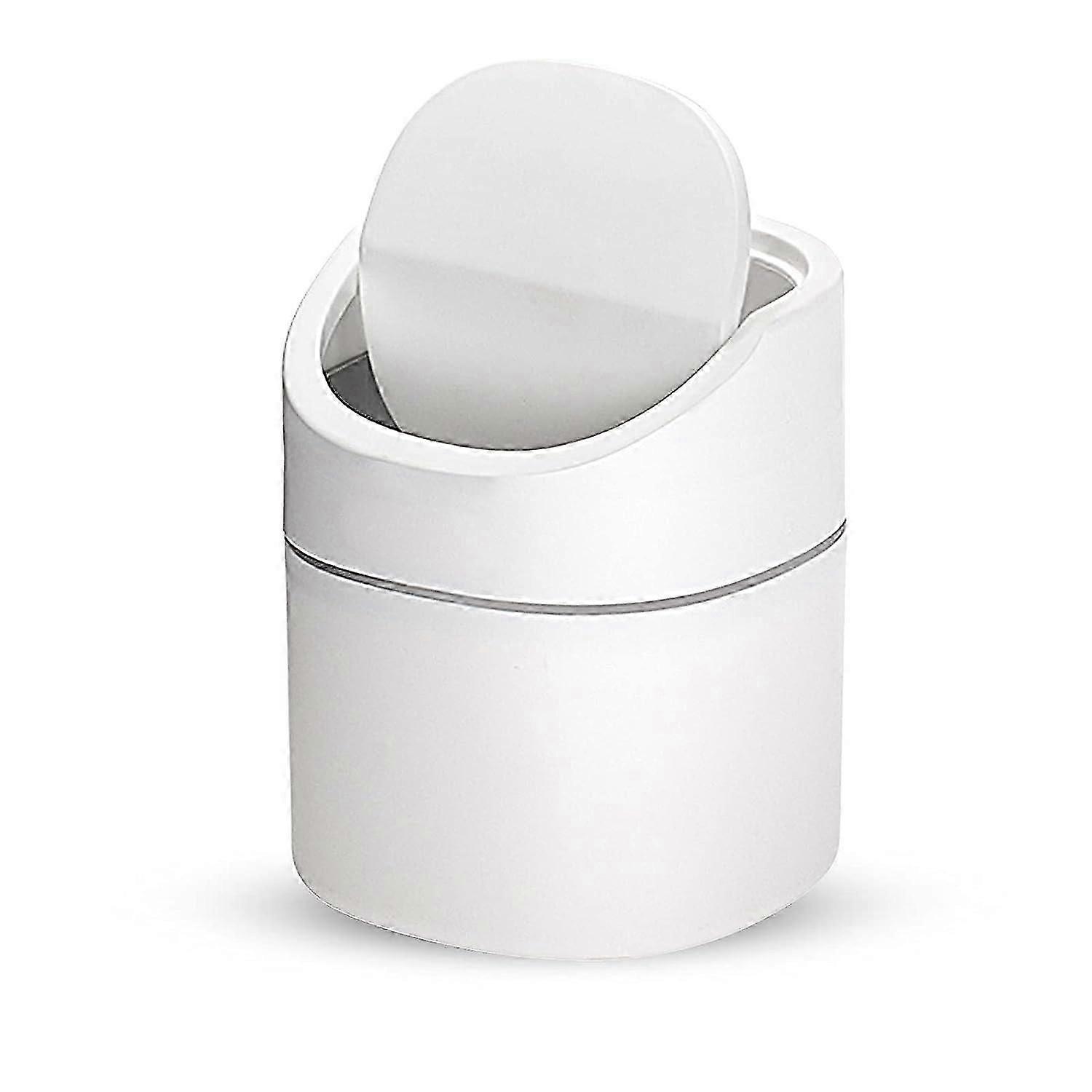 Small Table Trash Can Mini Kitchen Desktop Trash Can Desktop Trash Can Used in Living Room Bedroom and Office Plastic Indoor Trash Can (2L)