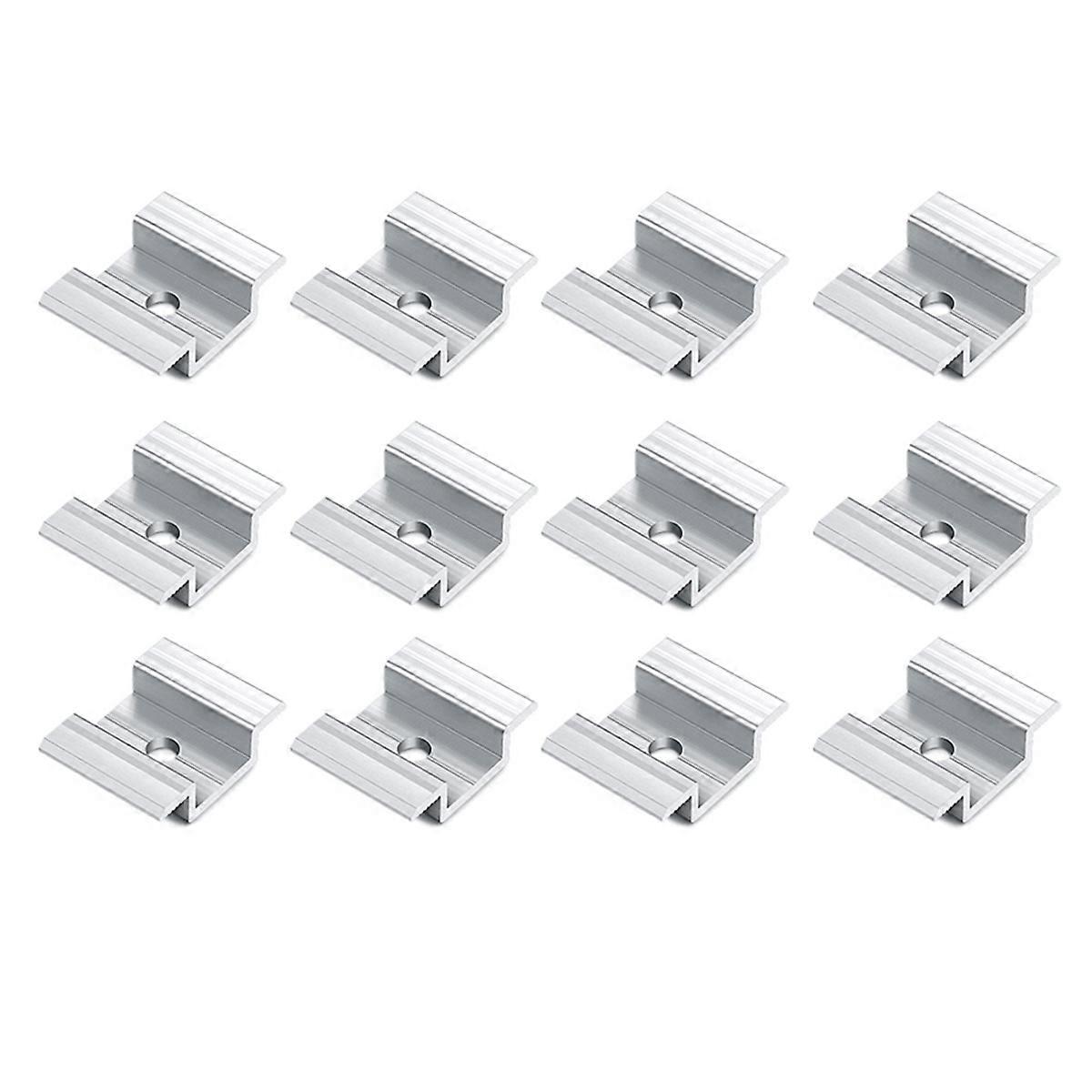 12 X Aluminium Alloy Centre Clamp PV Solar Panels for All Frame Heights, Solar Panels Bracket for S