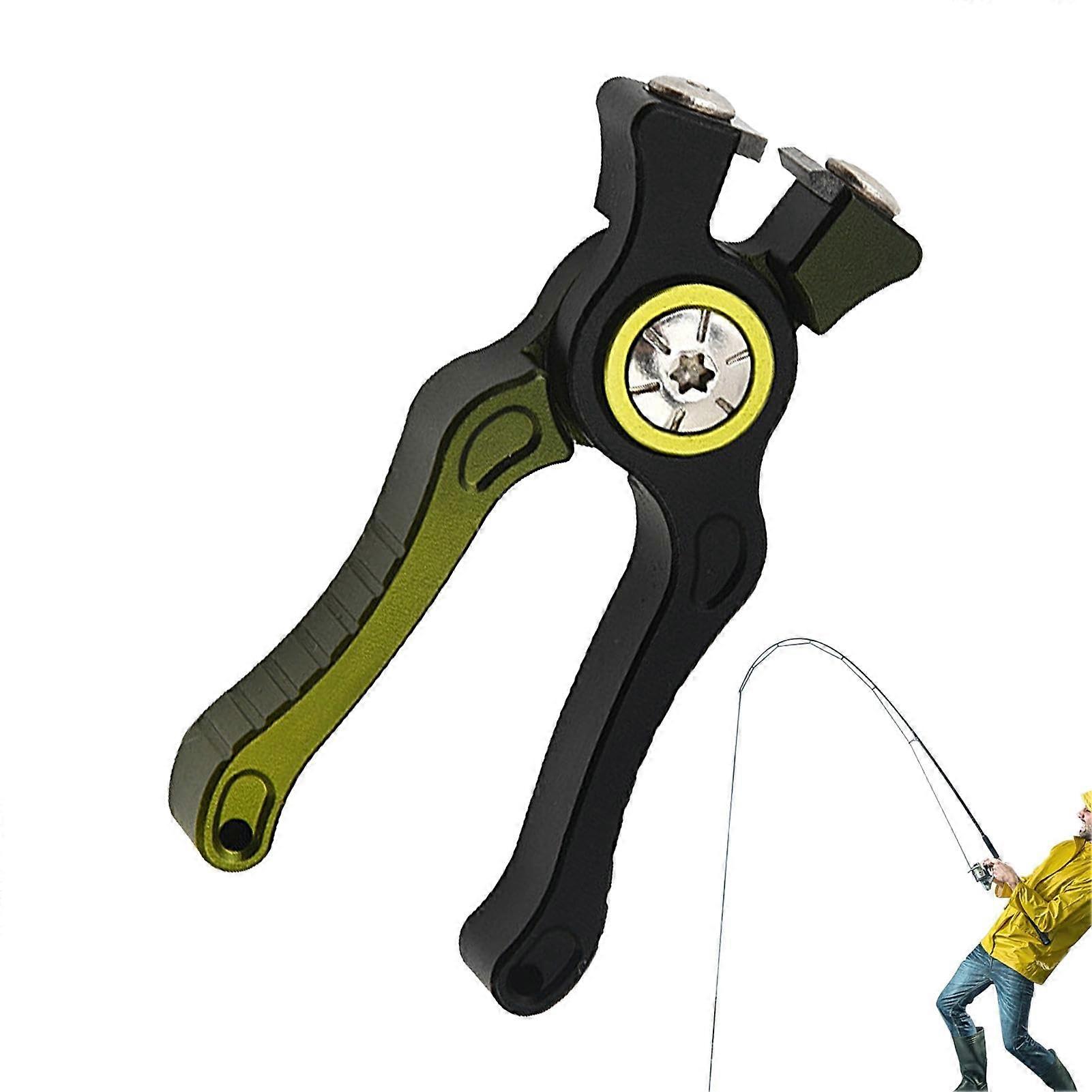 Angelschere Portable Scissors Non-Slip Grip Multifunction Hiking Tool Angler Equipment Dark Green