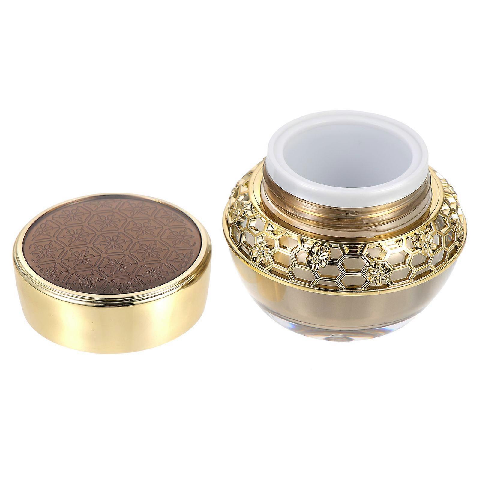 Makeup Container Creative Cream Dispenser Cosmetics Sample Holding Jar Refillable Acrylic Bottle Golden 2.36x2.16x2.16in Party 1Pack