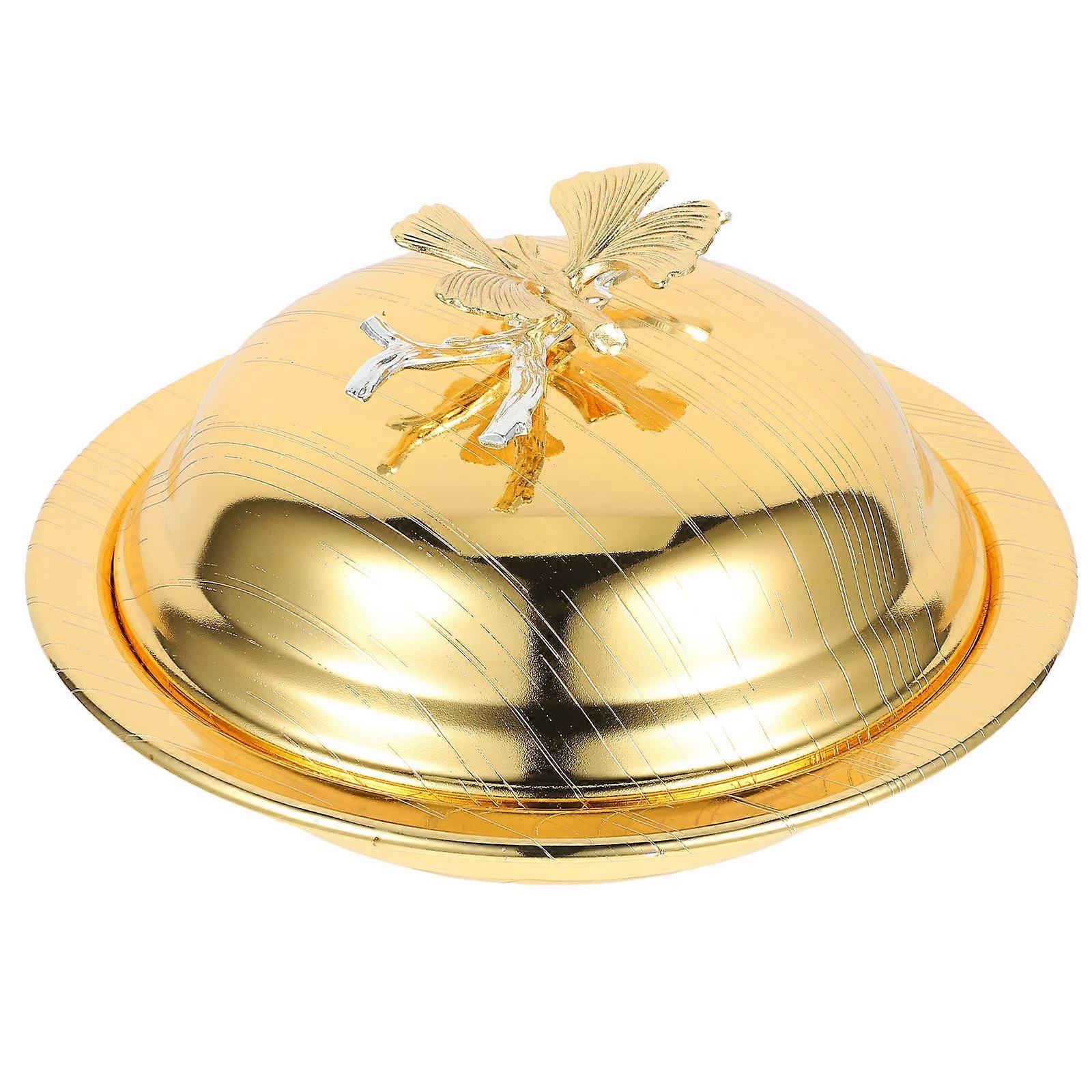 Butter Container With Lid Cheese Holder Fruit Tray Dessert Snacks Serving Container Gifting Iron Keeping Food Fresh 1Set