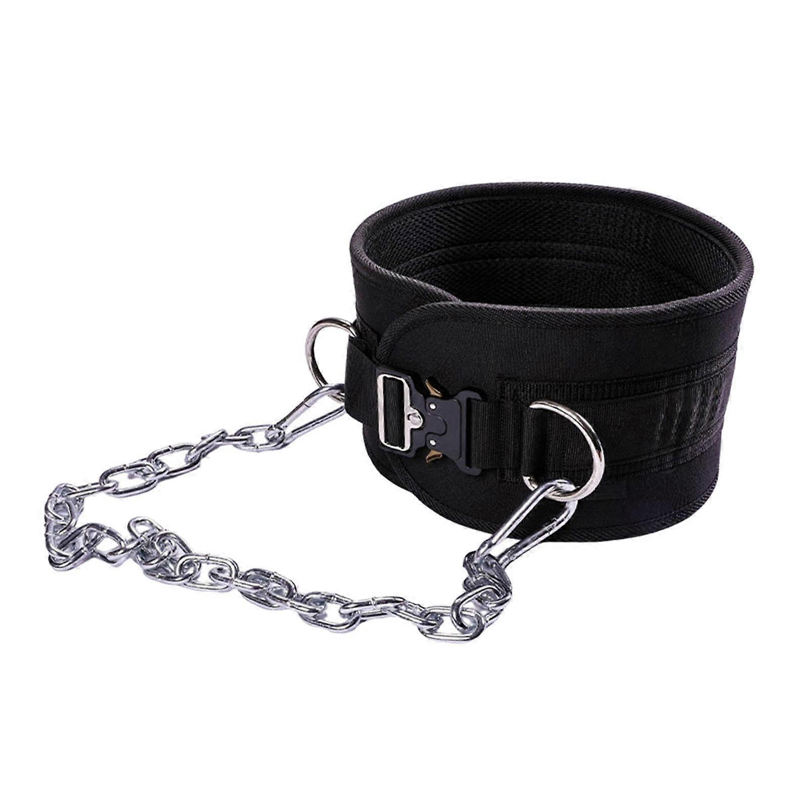 Dip Belt for Weightlifting with Chain, Back Support Weight Belt for Powerlifting, Strength Training, Metal Buckle, Adjustable Size