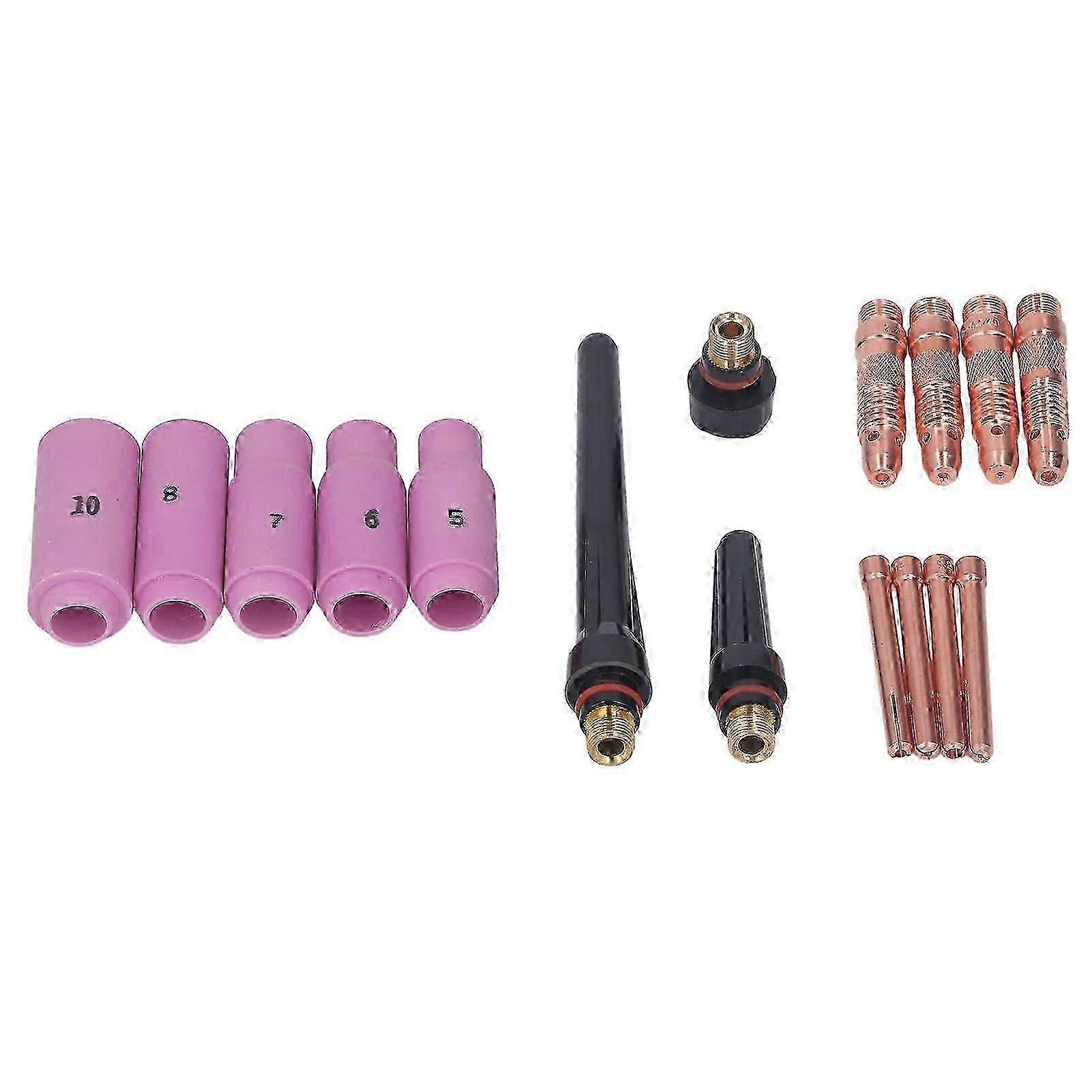 16PCS TIG Welding Torch Accessories Kit Copper Ceramic Plasma Cutter Torch Consumables for WP 17 18 26