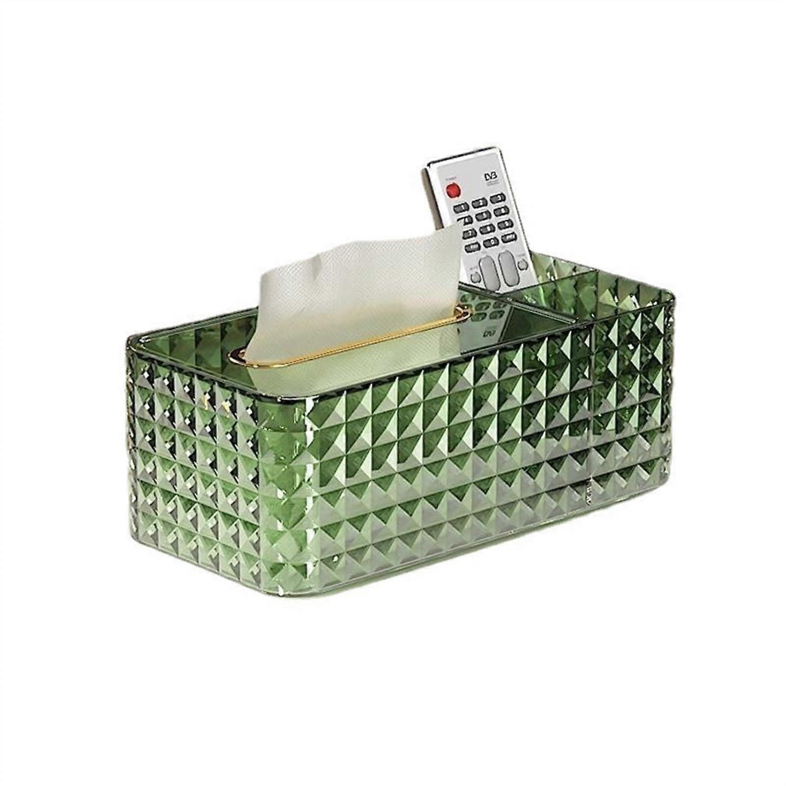 Stylish Tissue Box with Auto Lift Feature, Green Color, Multifunctional for Living Room and Dining Table