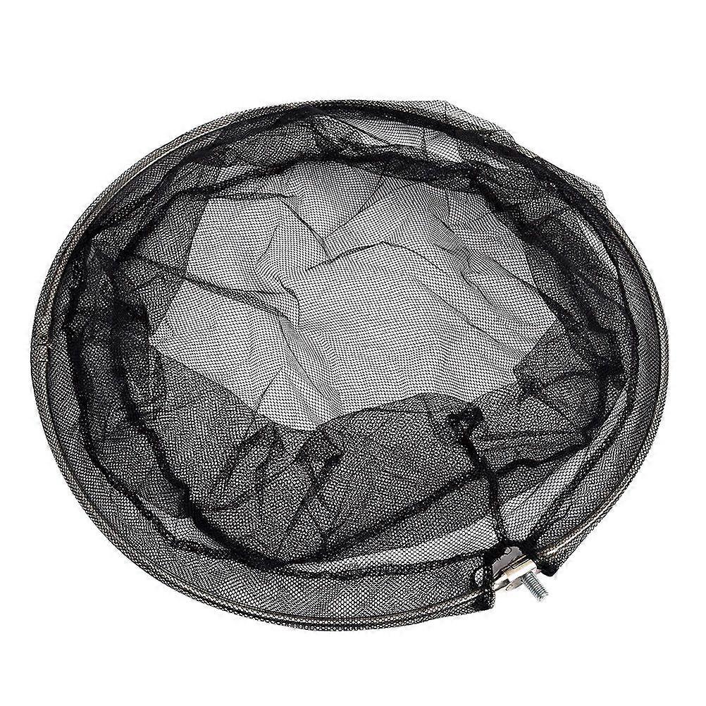40cm foldbar rustfri stålramme nylon tæt hul fiskenethoved (sort)