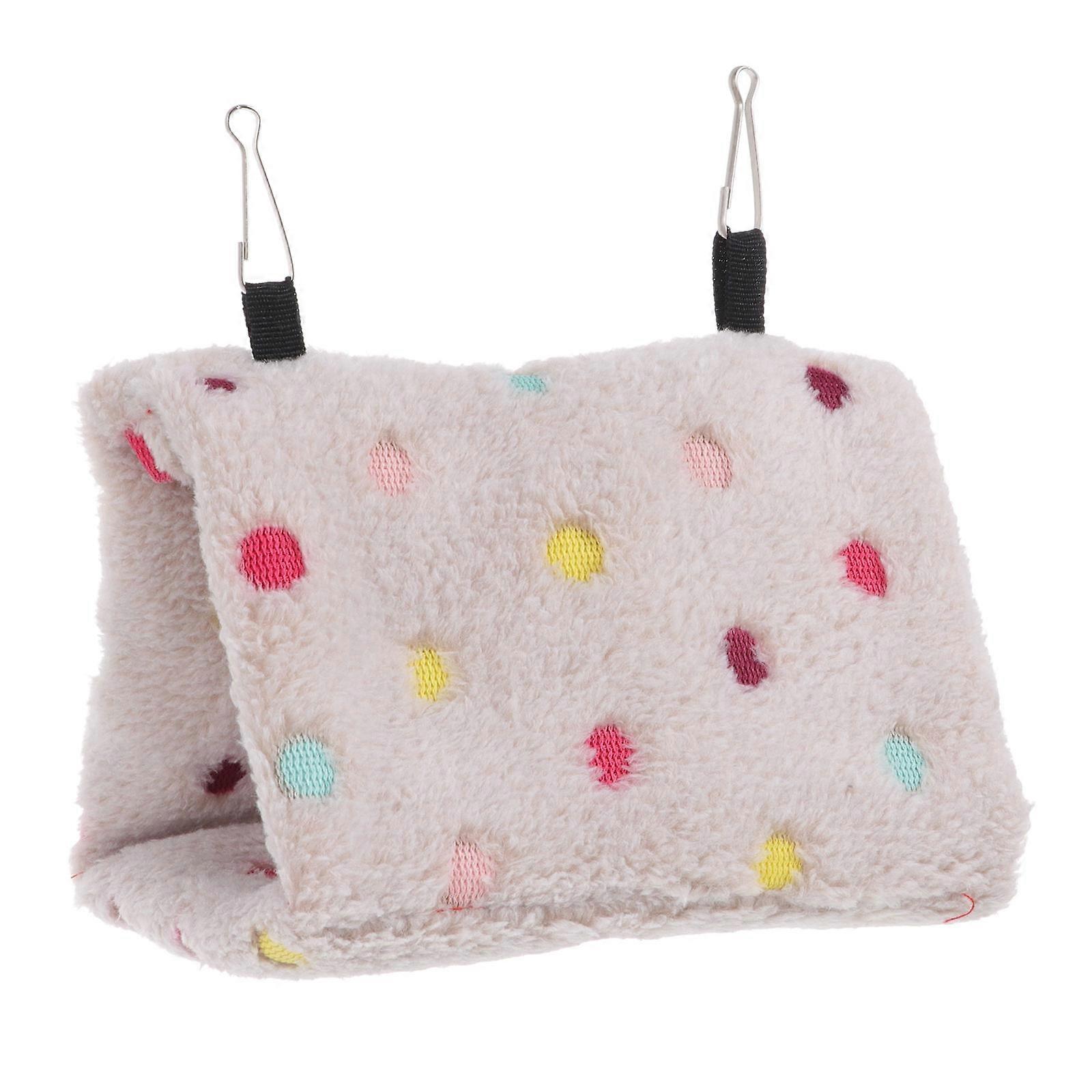 Parrot Warm Shelter Small Beige Cotton Nest Bird House Hanging Hammock for Small Birds – Comfortable Sleeping and Activity Space for Canaries and