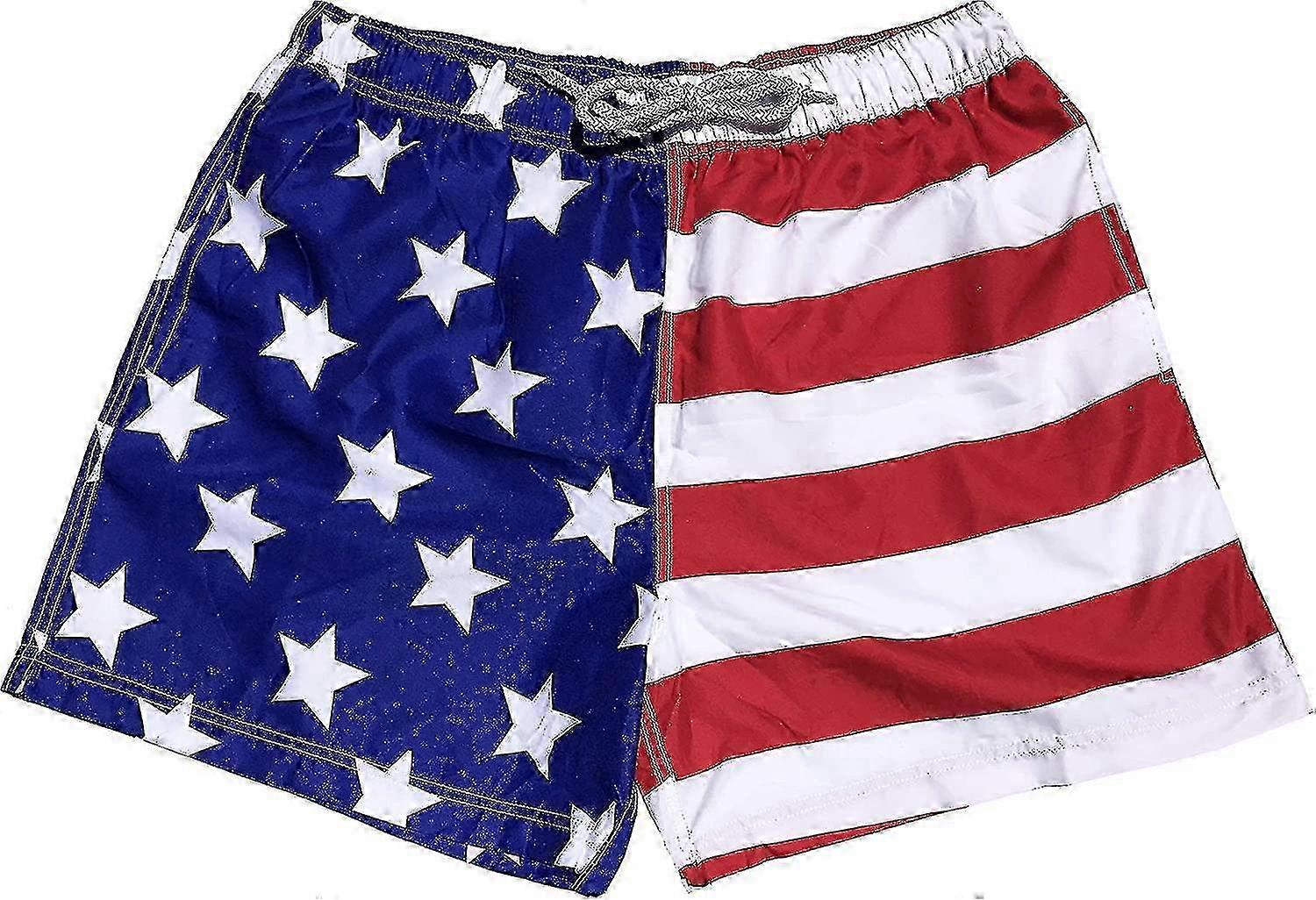 Men's Quick-Dry Swim Trunks with Elastic Waistband and Adjustable Drawstring Suitable for Summer Activities