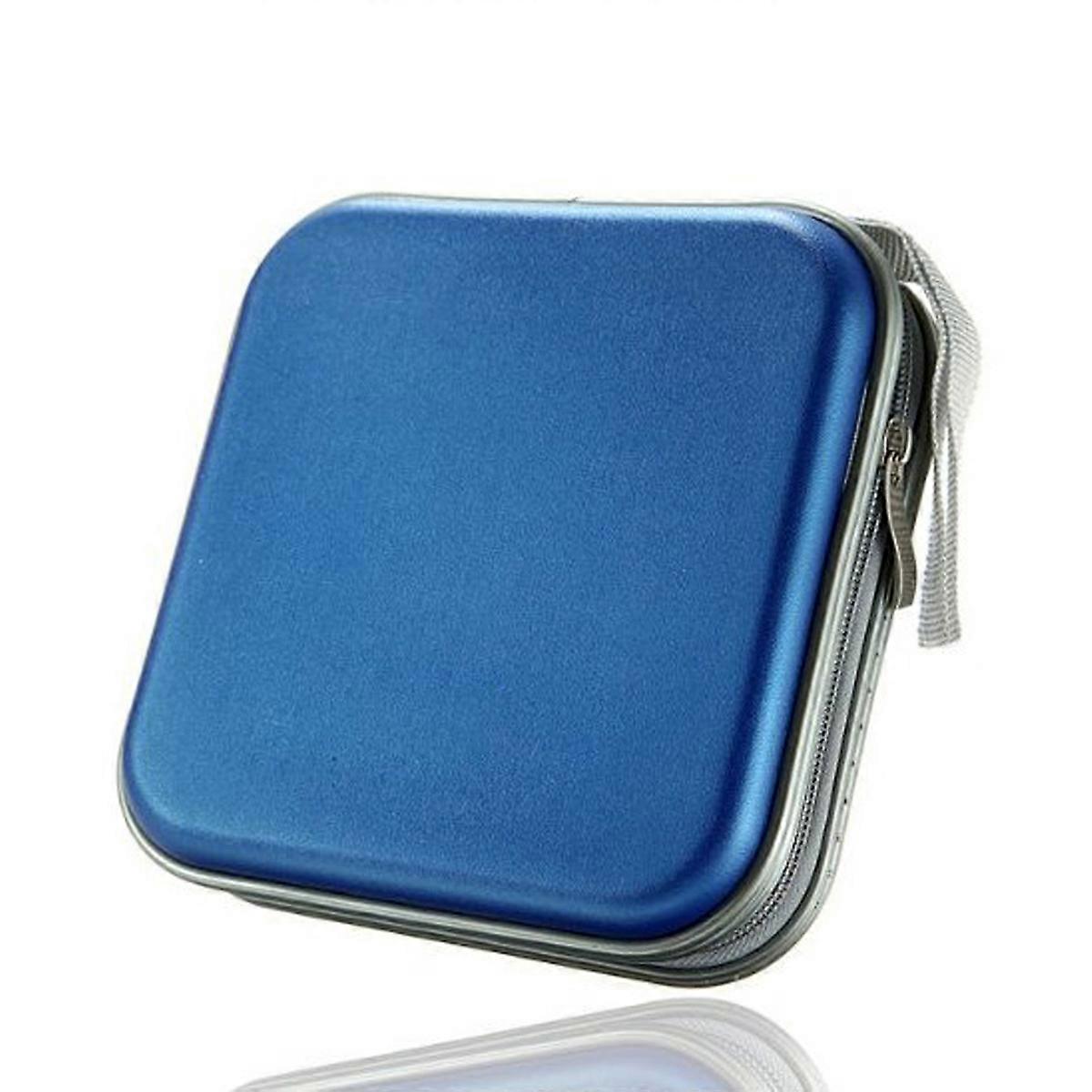Protective Case For Discs E40 Portable Plastic CD DVD VCD Wallet Storage Bag Organizer Blue Rectangular Zipper Closure 1Pcs
