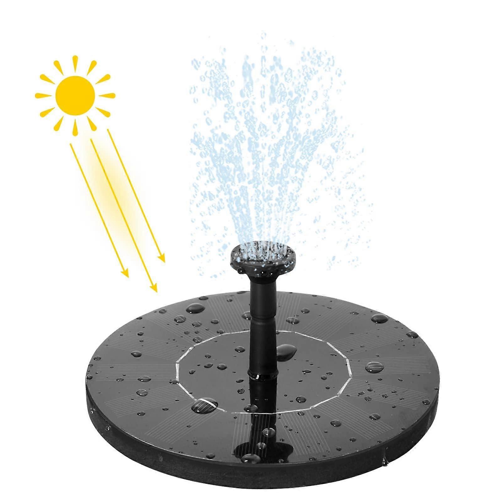 Solar Fountain Round Garden Fountain 7V/1.4W with 4 Nozzles (Type B)