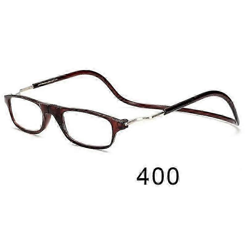 Flexible Magnetic Reading Glasses with Neck Strap, Foldable and Adjustable Clear Lenses