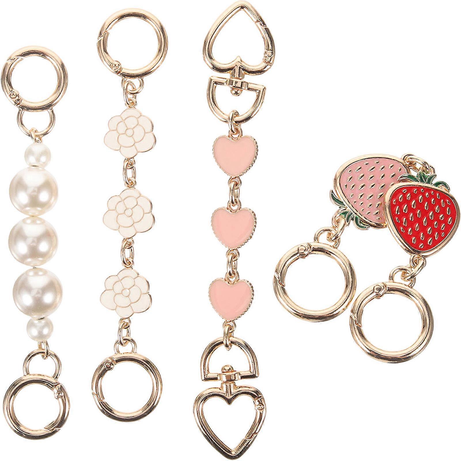 Shoulder Bag Chain Strap Diy Projects Heart Shape Metal Purse Extender Chain Set Assorted Color 5.42X0.98X0.20in
